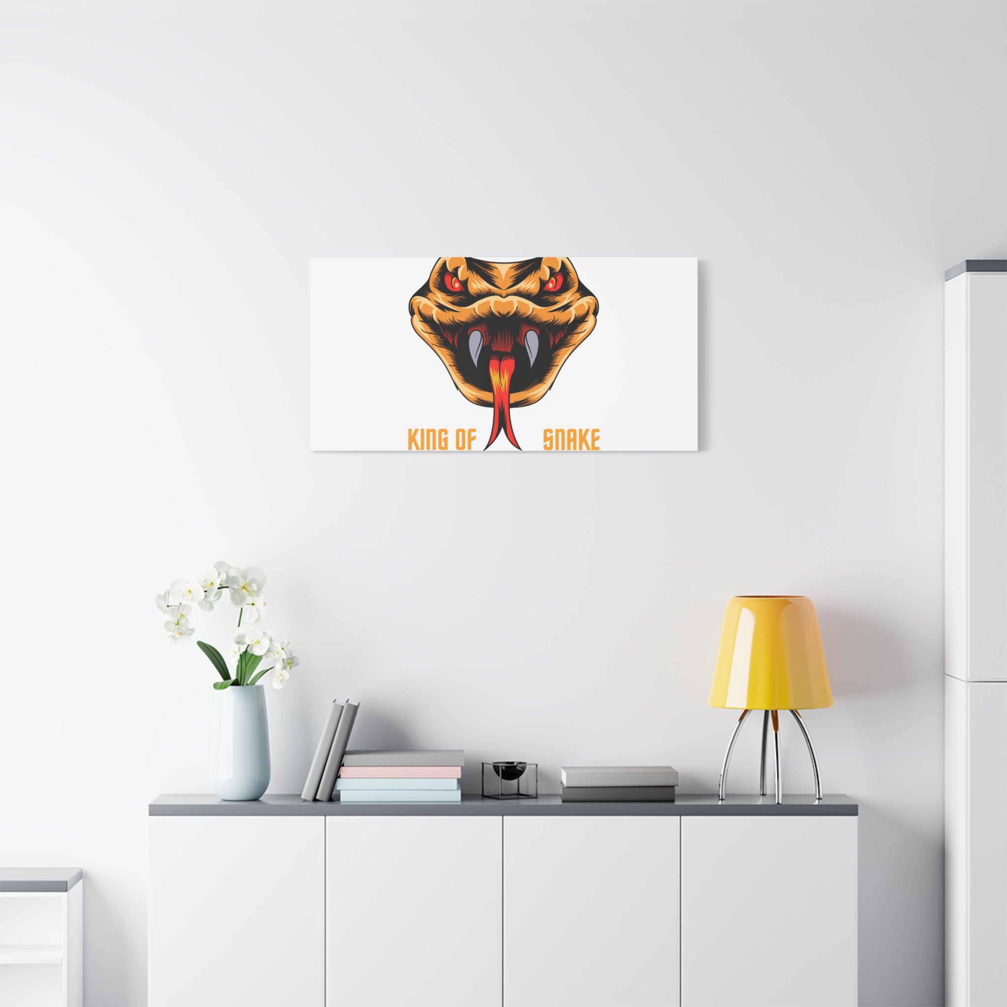 Snake Canvas Wall Art – "King of Snake" Fierce Cobra Head Matte Stretched Print