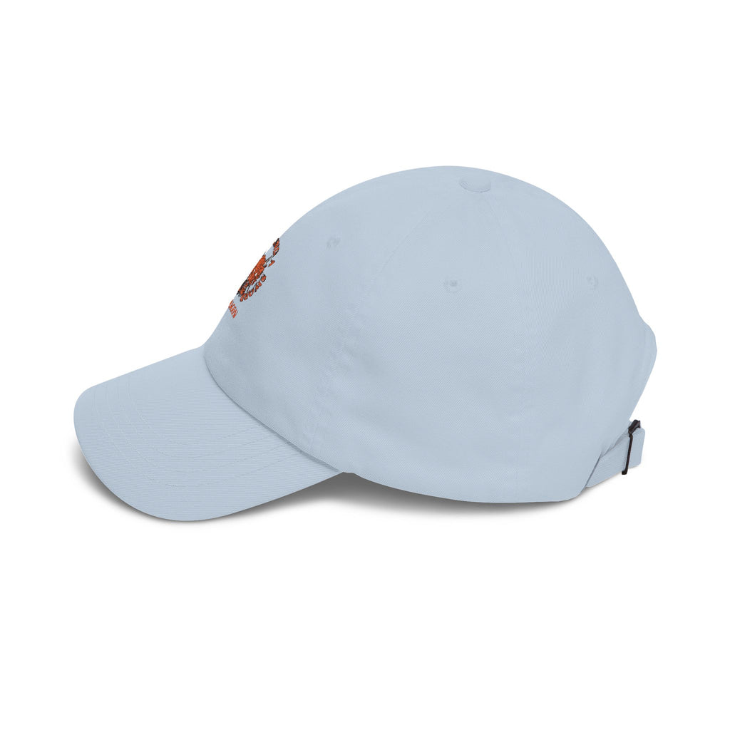 Dragon Emblem Dad Cap — Vintage Orange Floral Crest Hat