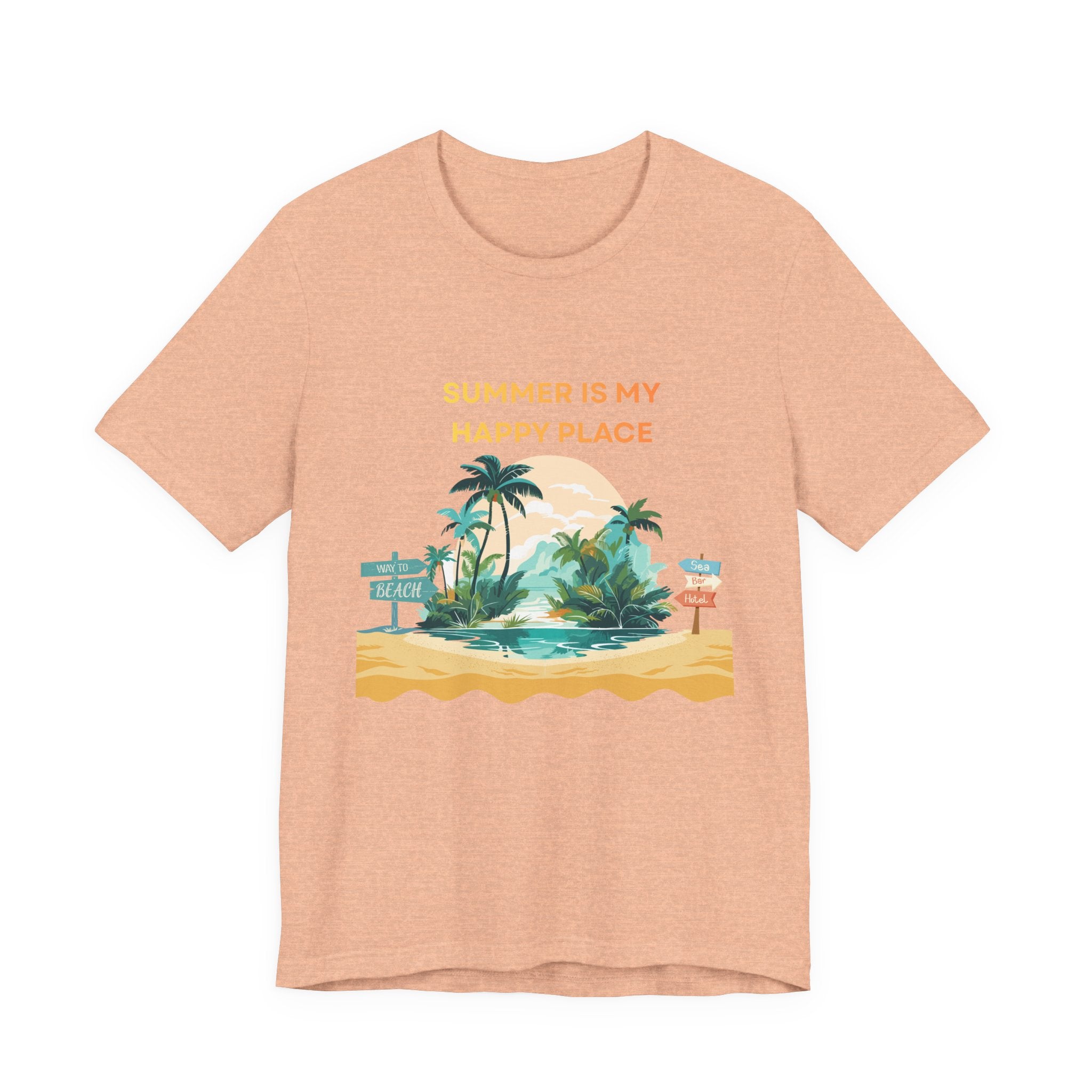 Summer Vibes Beach T-Shirt - "Summer Is My Happy Place" Graphic Tee