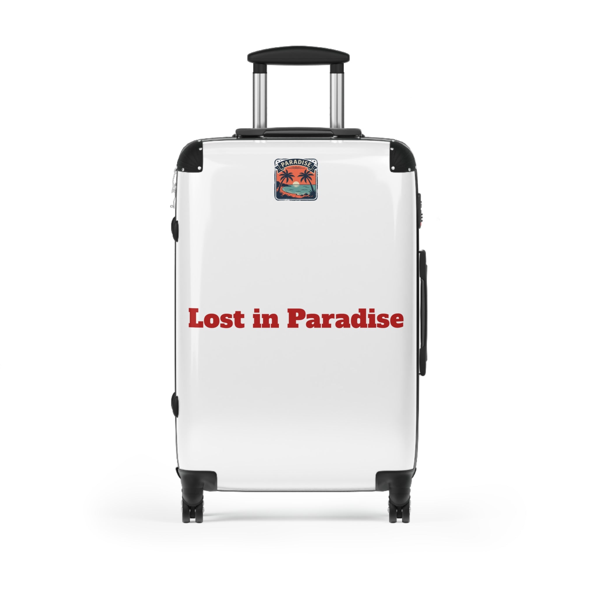 Suitcase – 'Lost in Paradise' Tropical Carry-On Luggage Sticker Design