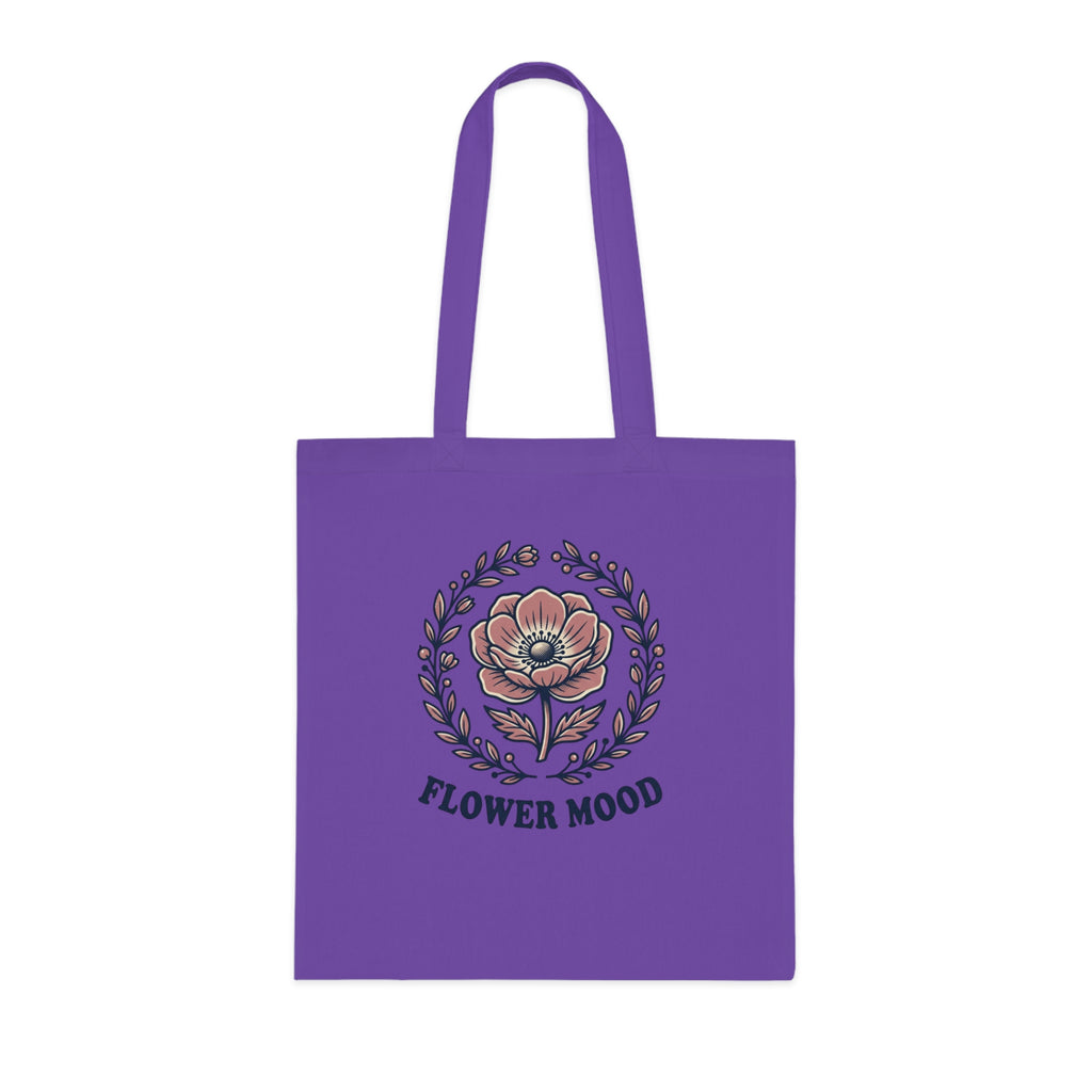 Summer Mood Floral Tote Bag – Retro Rose Cotton Tote