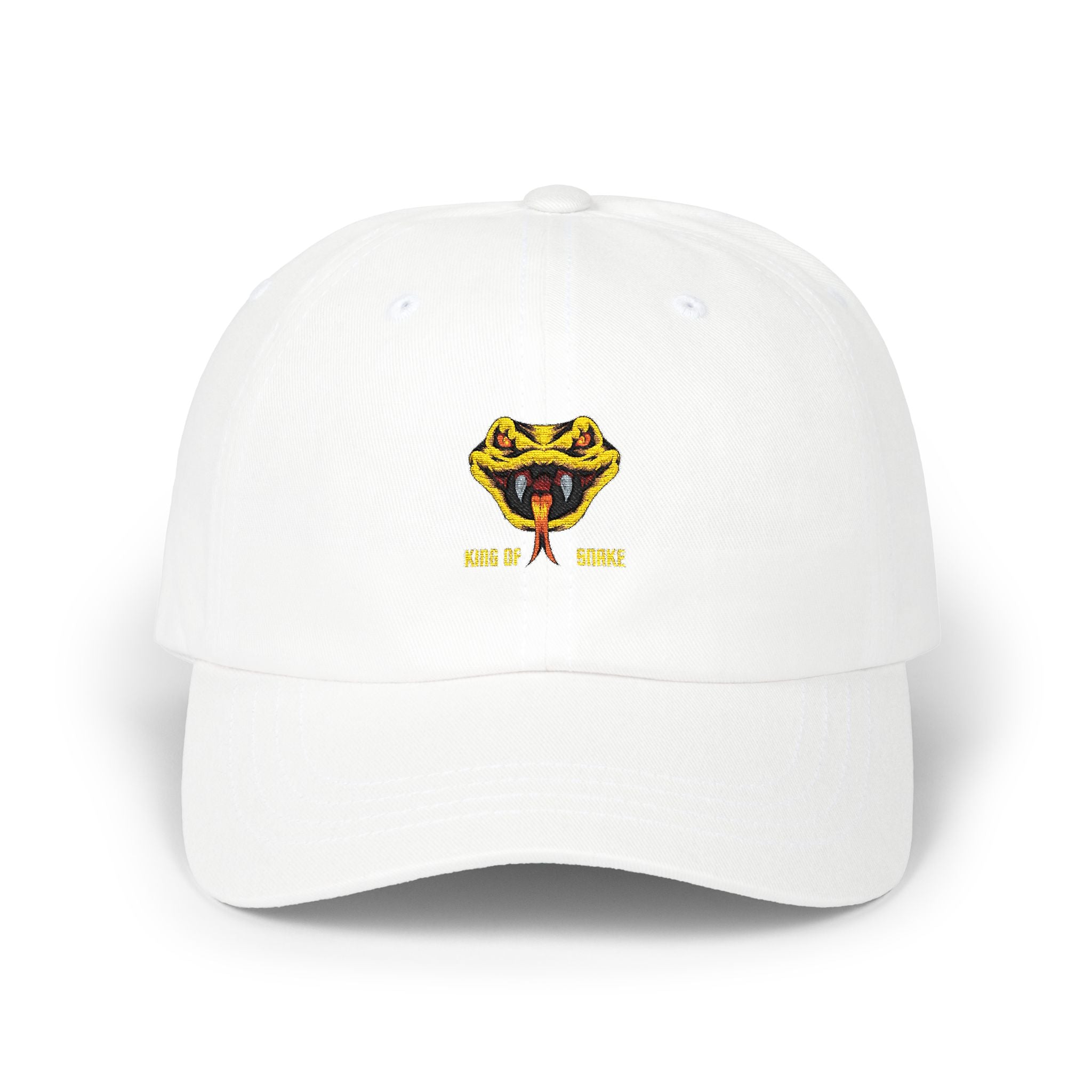 Dad Cap with Yellow Snake Embroidery — Retro Viper Logo Hat