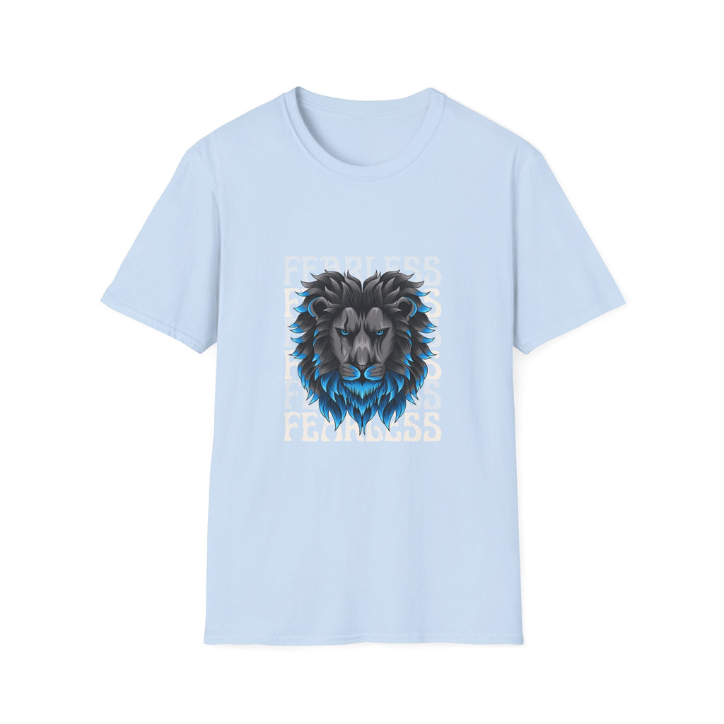 Lion Head T-Shirt — Bold Blue Mane Graphic Tee