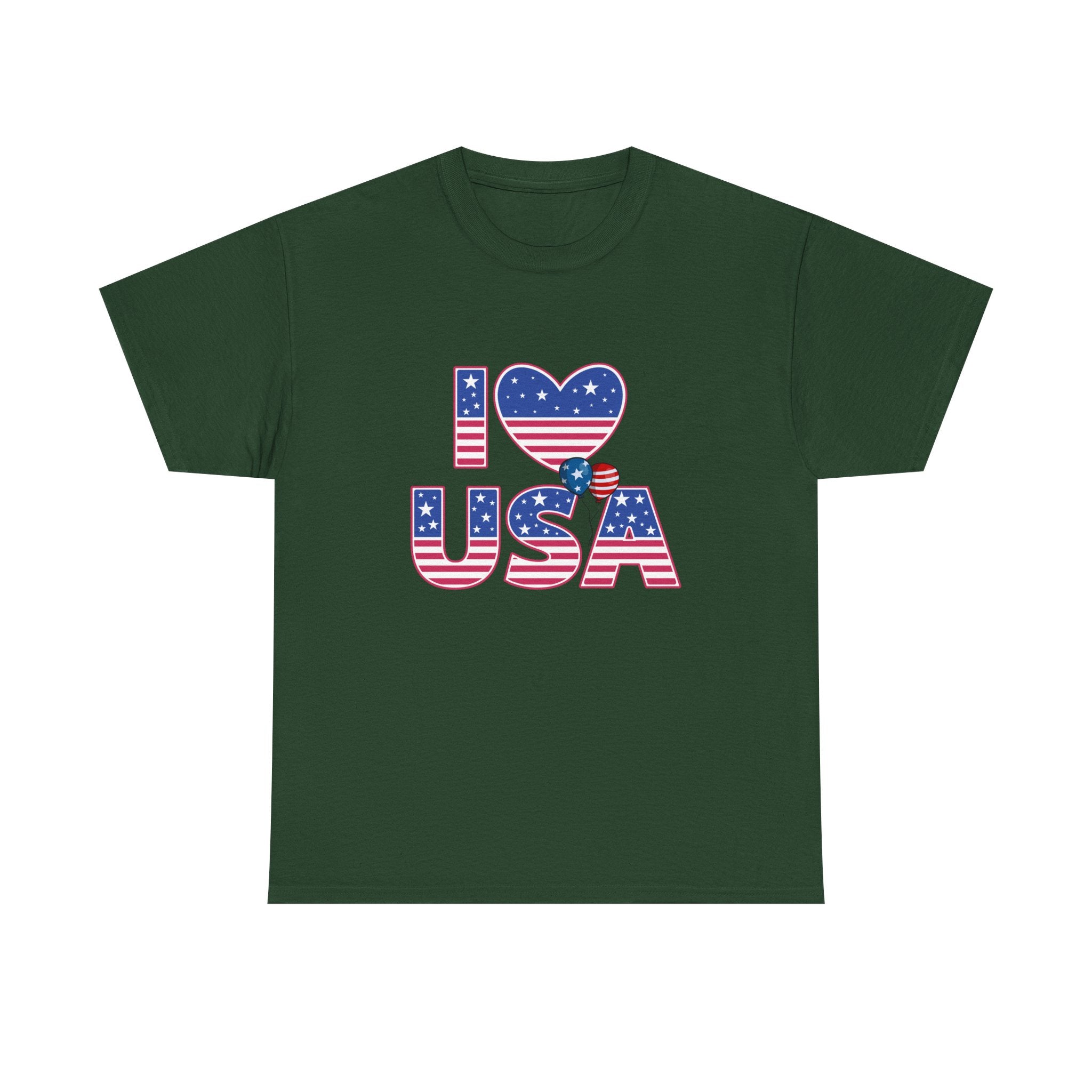 I Heart USA T-Shirt — Patriotic American Flag Tee for 4th of July