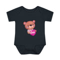 Baby Bodysuit - Cute Teddy Holding 'Love' Heart | Infant Valentine Onesie