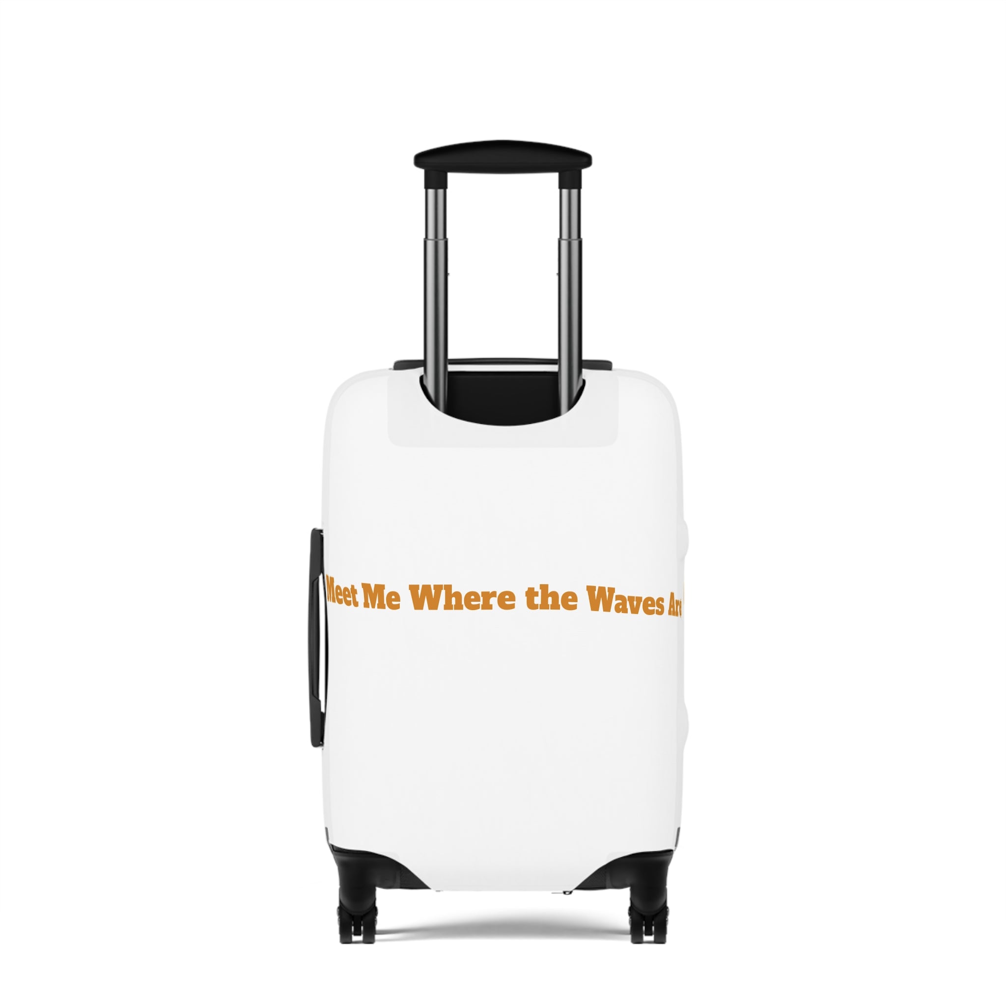 Radiant Sun Beach Luggage Cover — 'Meet Me Where the Waves Are' Travel Protector