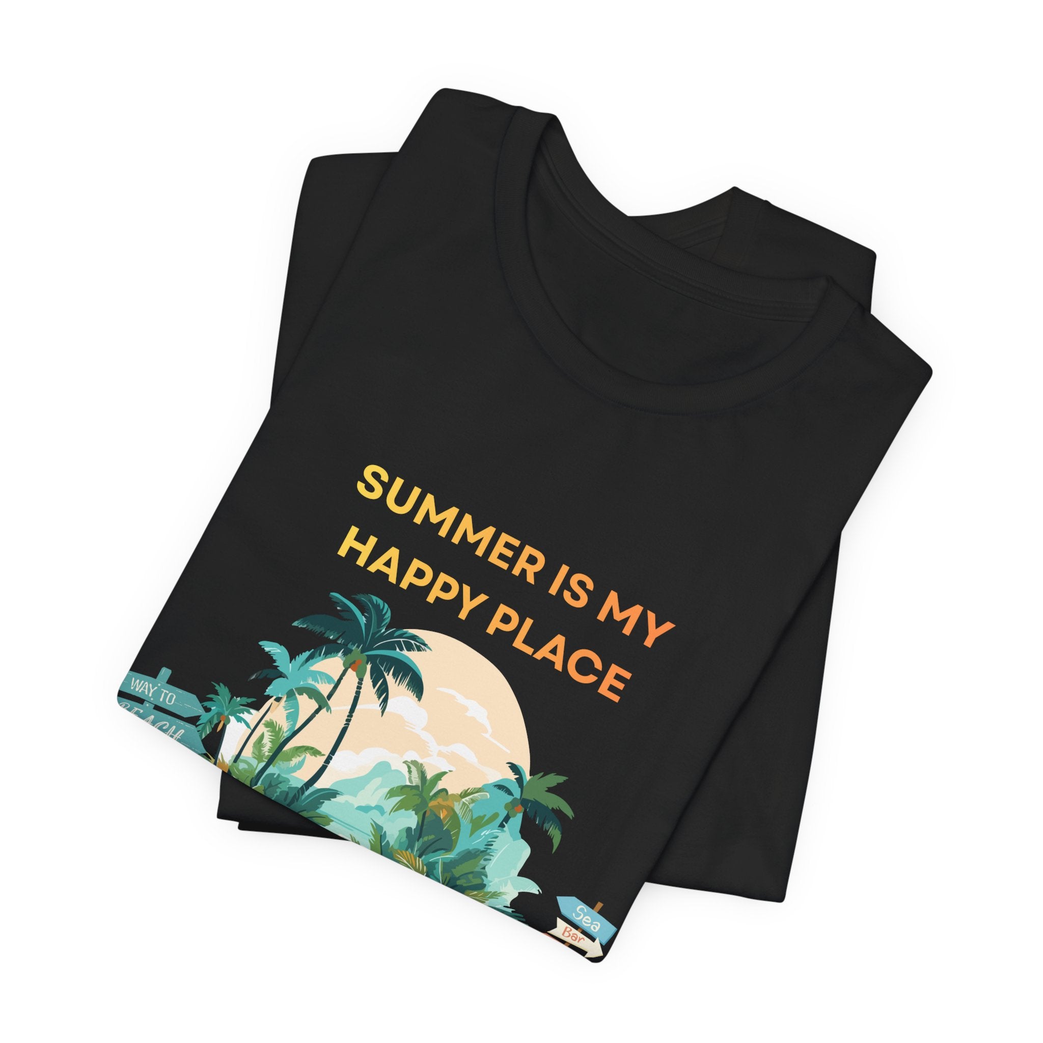 Summer Vibes Beach T-Shirt - "Summer Is My Happy Place" Graphic Tee