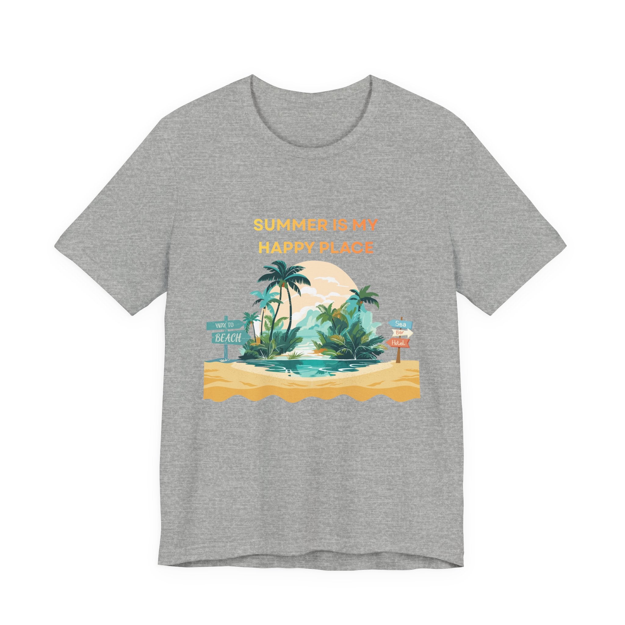 Summer Vibes Beach T-Shirt - "Summer Is My Happy Place" Graphic Tee