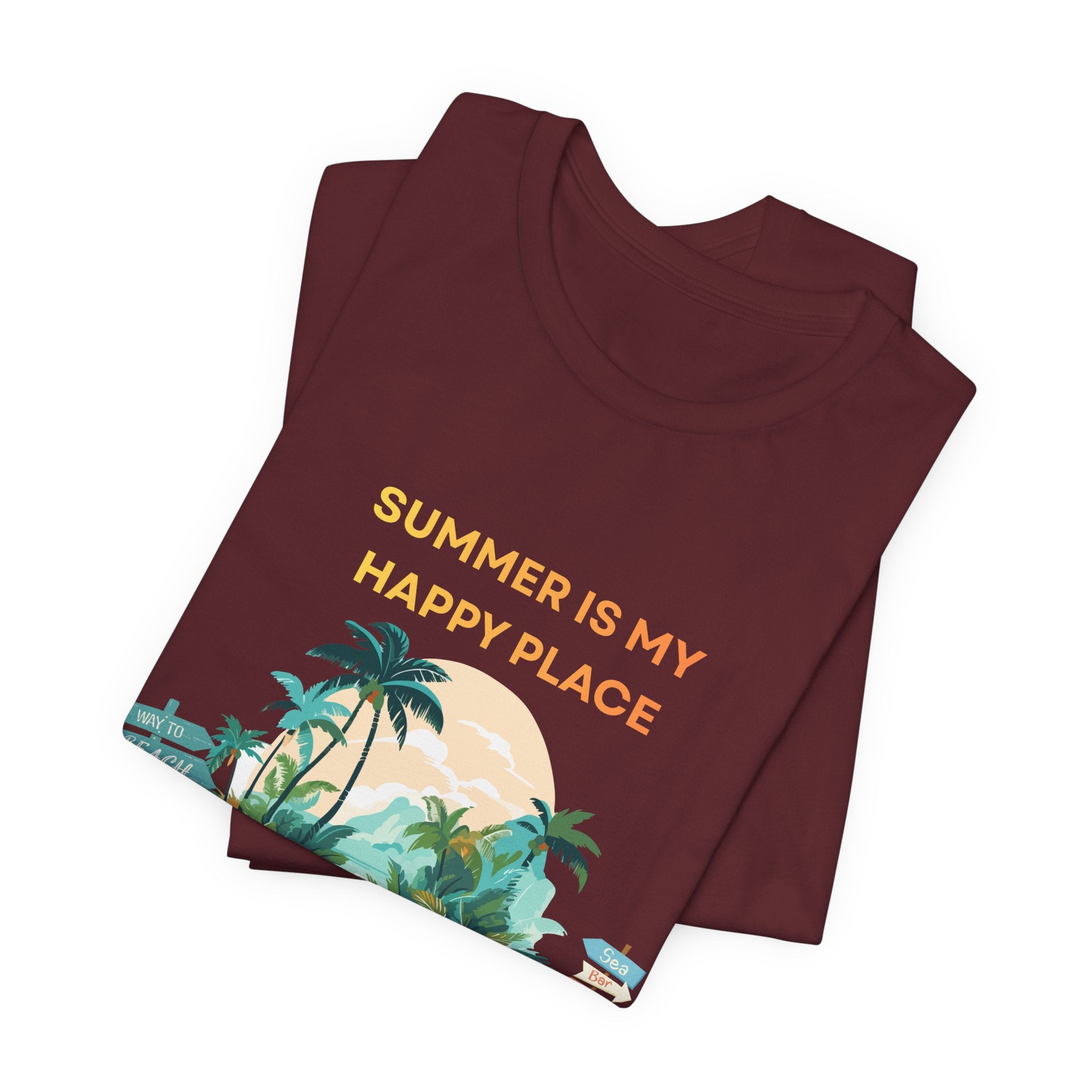 Summer Vibes Beach T-Shirt - "Summer Is My Happy Place" Graphic Tee