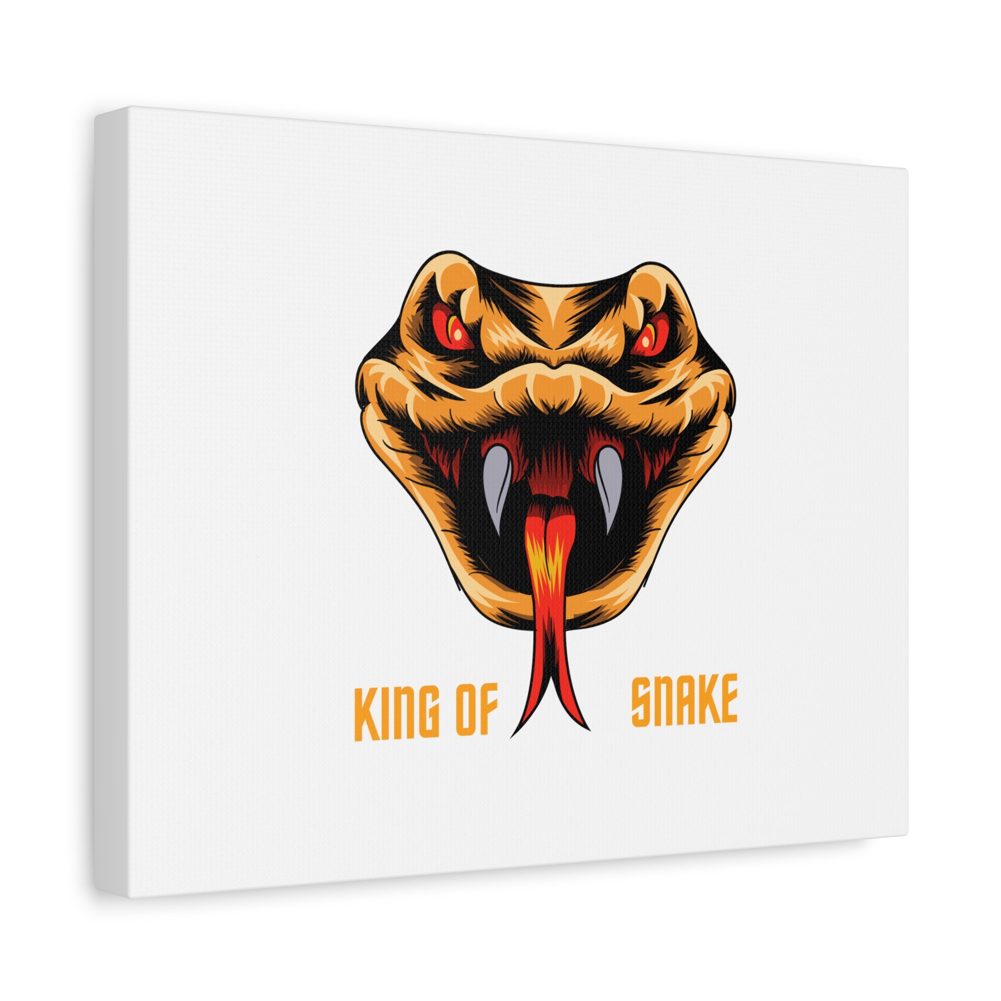 Snake Canvas Wall Art – "King of Snake" Fierce Cobra Head Matte Stretched Print