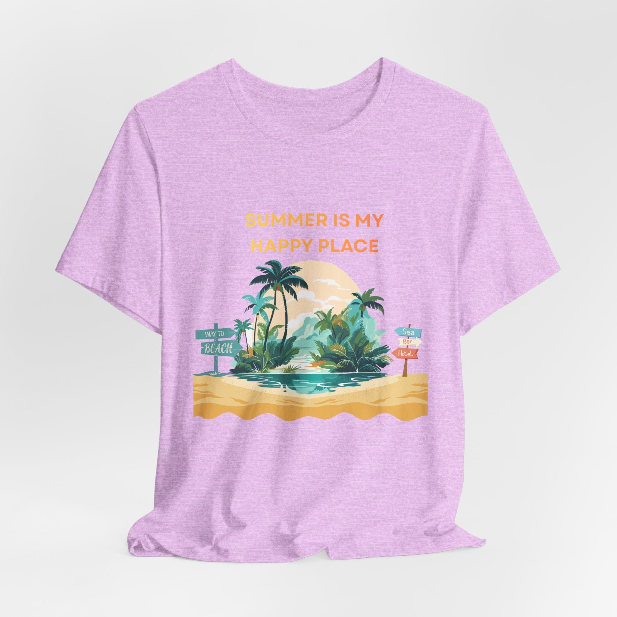 Summer Vibes Beach T-Shirt - "Summer Is My Happy Place" Graphic Tee