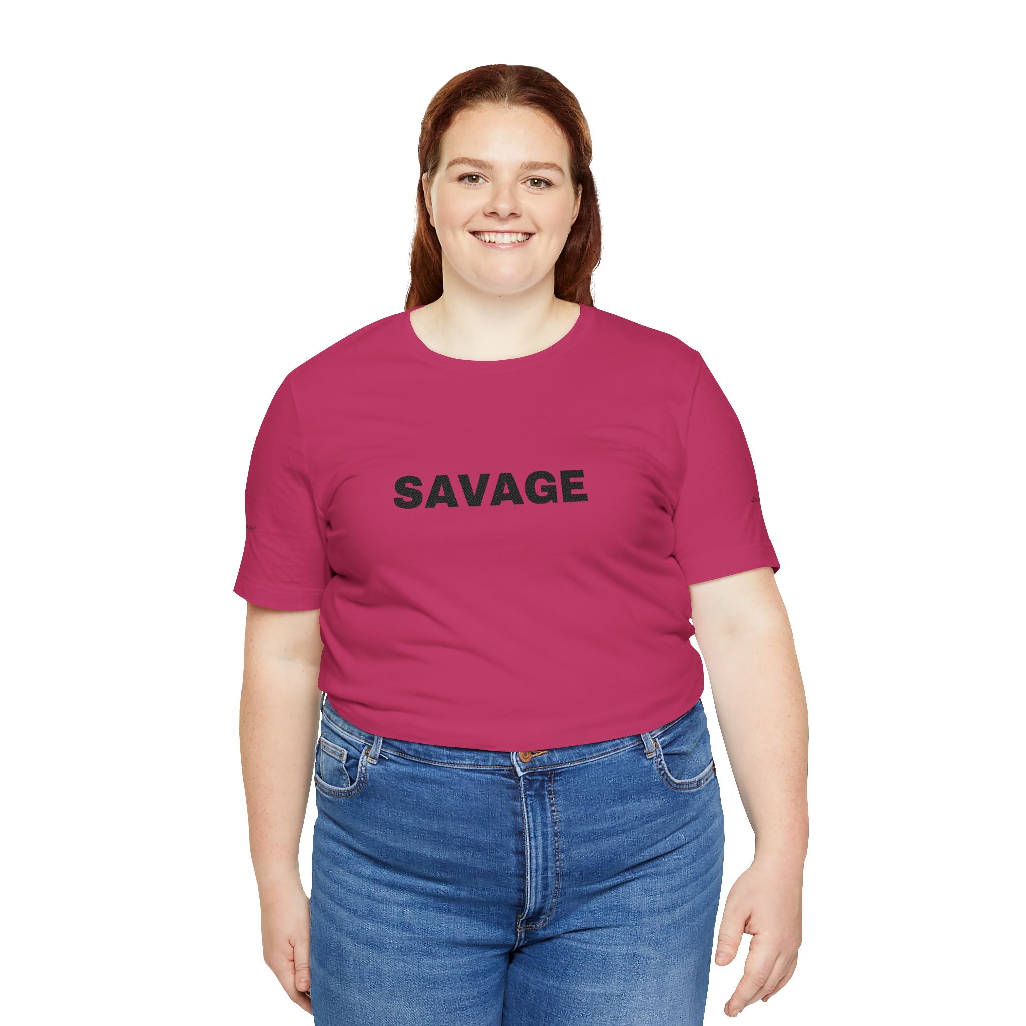 Savage Graphic Tee - Bold Text White T-Shirt