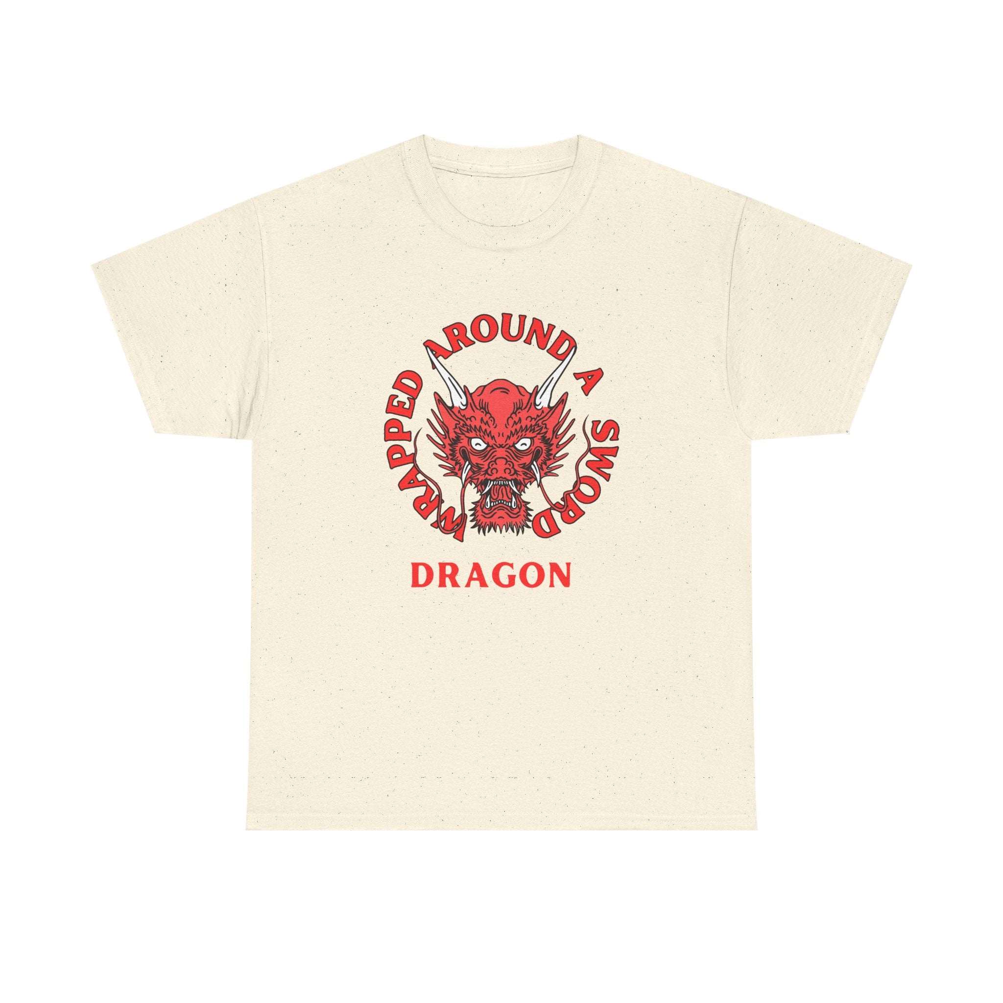 Dragon Tee — 'Wrapped Around a Sword' Red Dragon Graphic T-Shirt