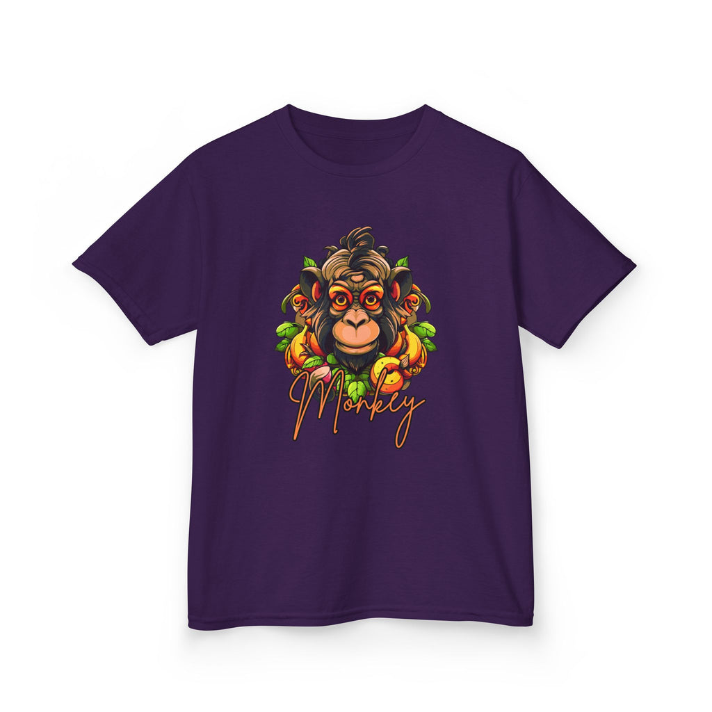 Kids Monkey Fruit Graphic Tee — Cute Tropical Chimp Design