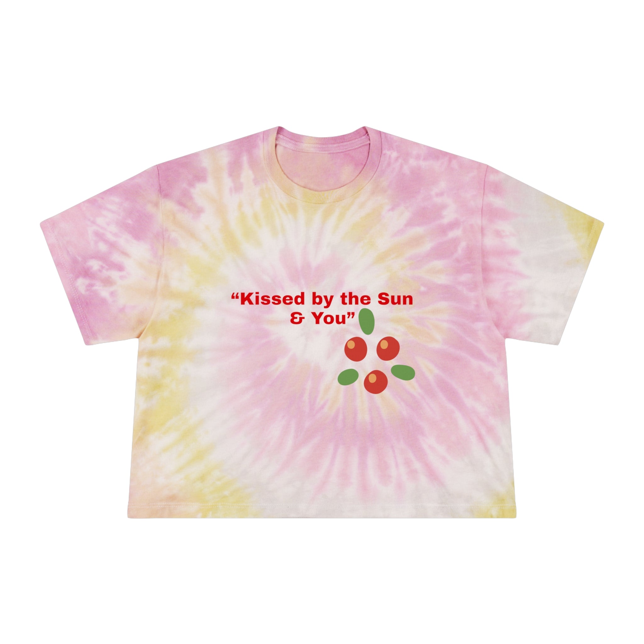 Tie-Dye Crop Tee — "Kissed by the Sun & You" Floral Thank You Top