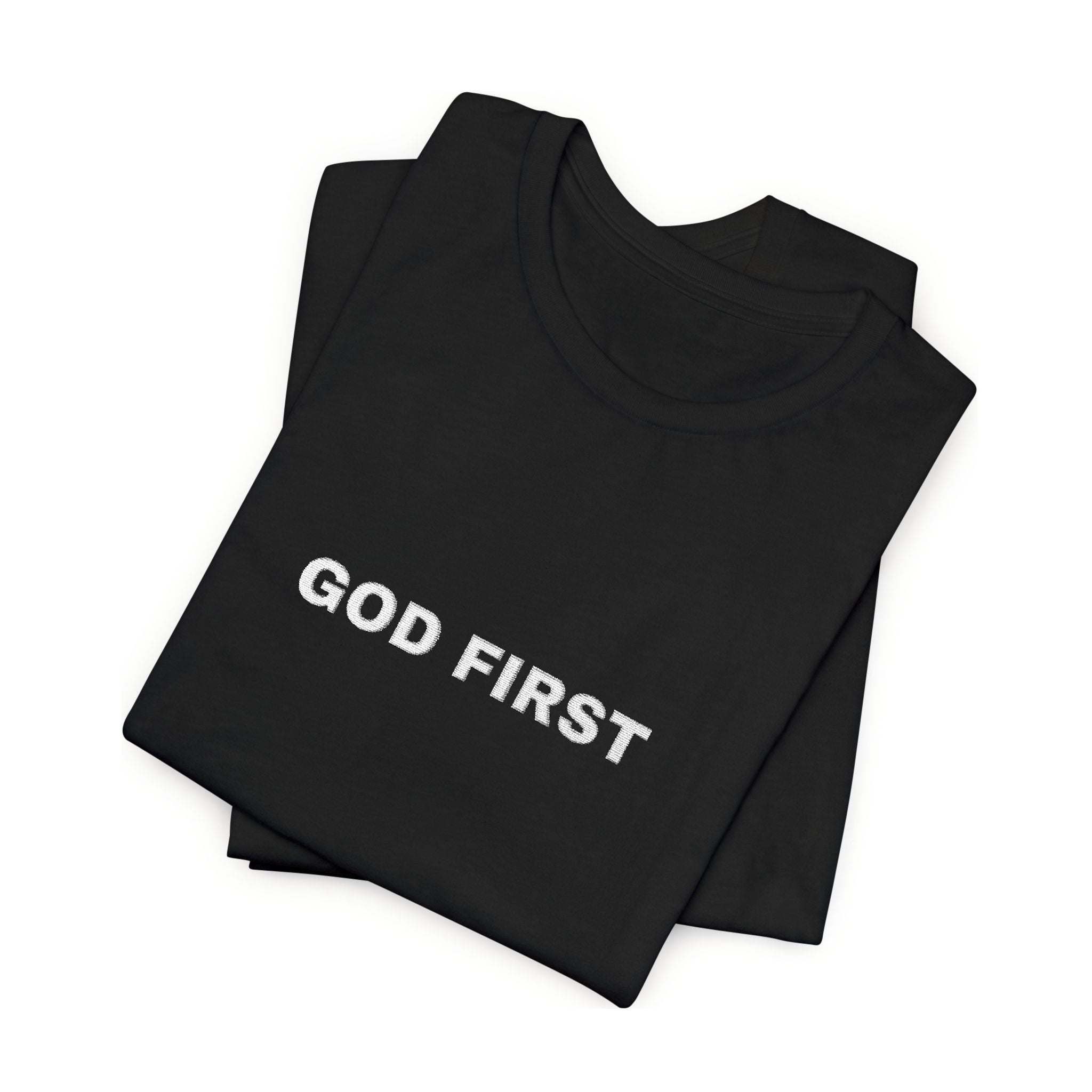 God First T-Shirt – Floral Lettering Christian Tee