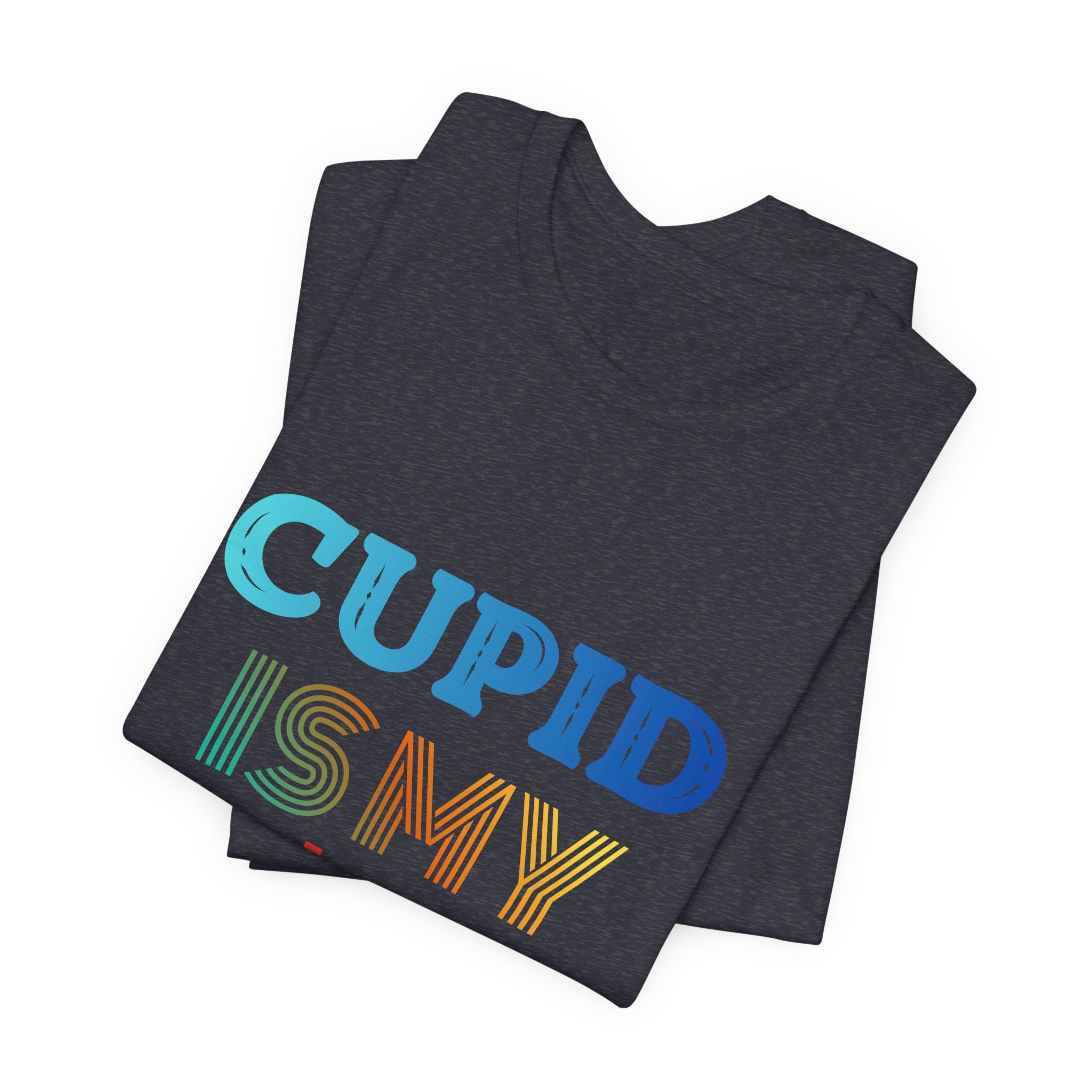 Cupid Is My Bestie Tee - Rainbow Valentine Graphic T-Shirt