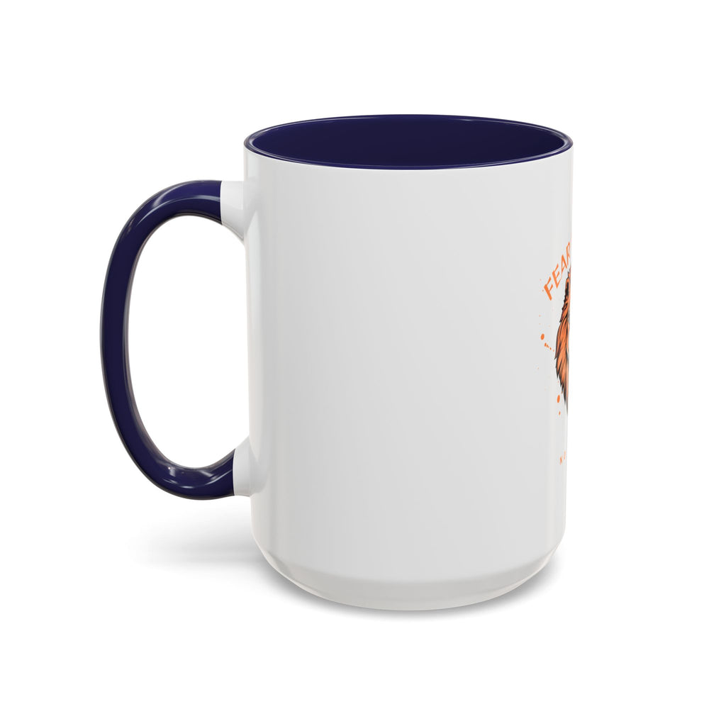 Fear Nothing Lion Accent Coffee Mug — Inspirational No Limits Motivational Gift