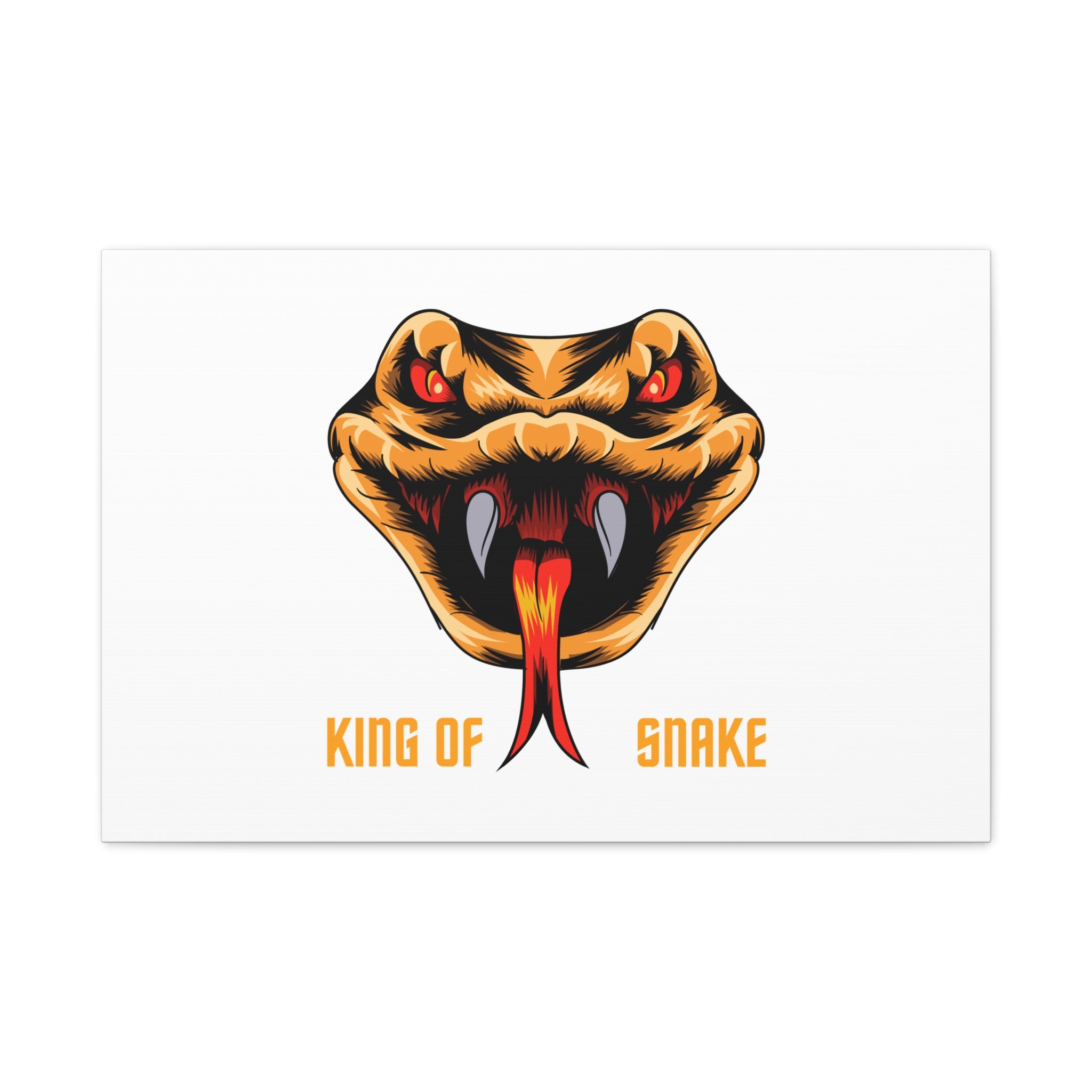 Snake Canvas Wall Art – "King of Snake" Fierce Cobra Head Matte Stretched Print