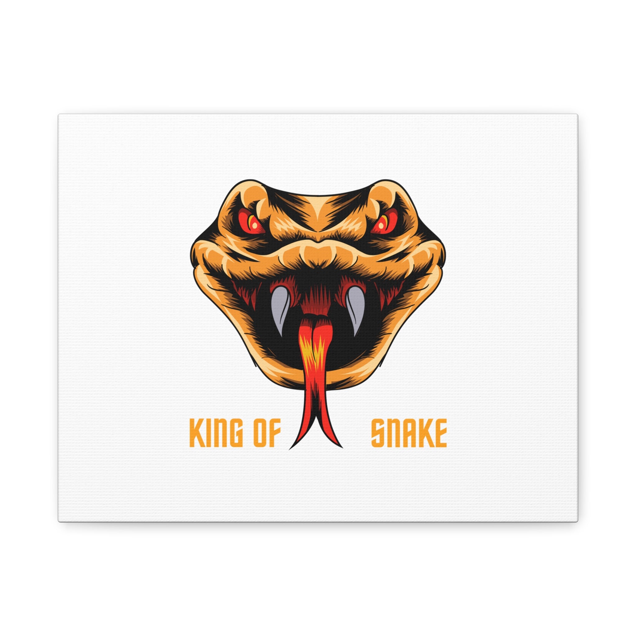 Snake Canvas Wall Art – "King of Snake" Fierce Cobra Head Matte Stretched Print