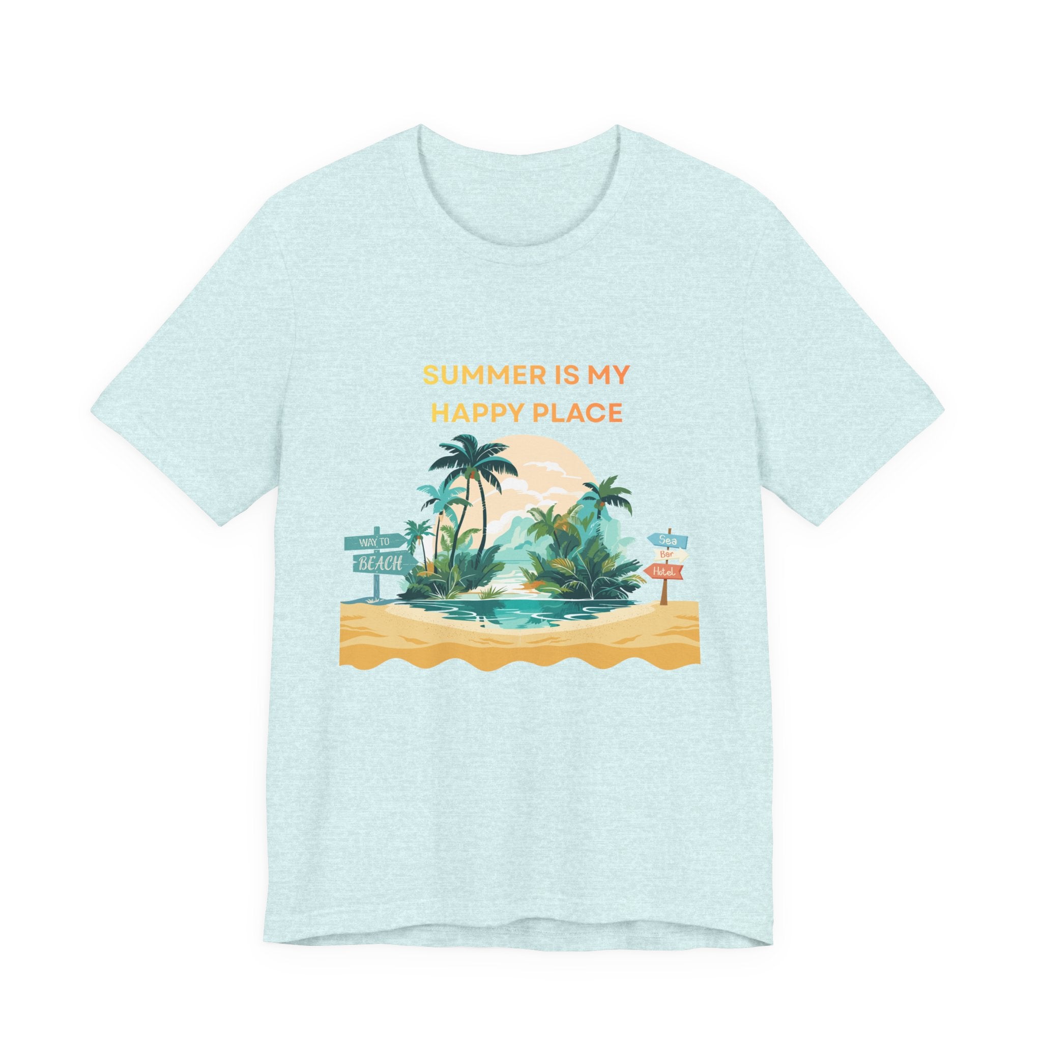 Summer Vibes Beach T-Shirt - "Summer Is My Happy Place" Graphic Tee