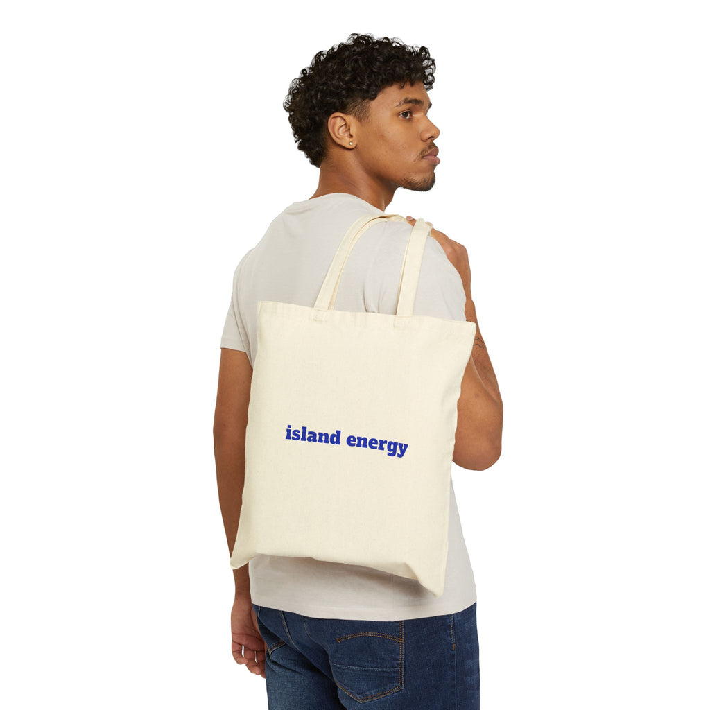 Island Energy Canvas Tote - "Beach" Retro Palm Tree Cotton Bag