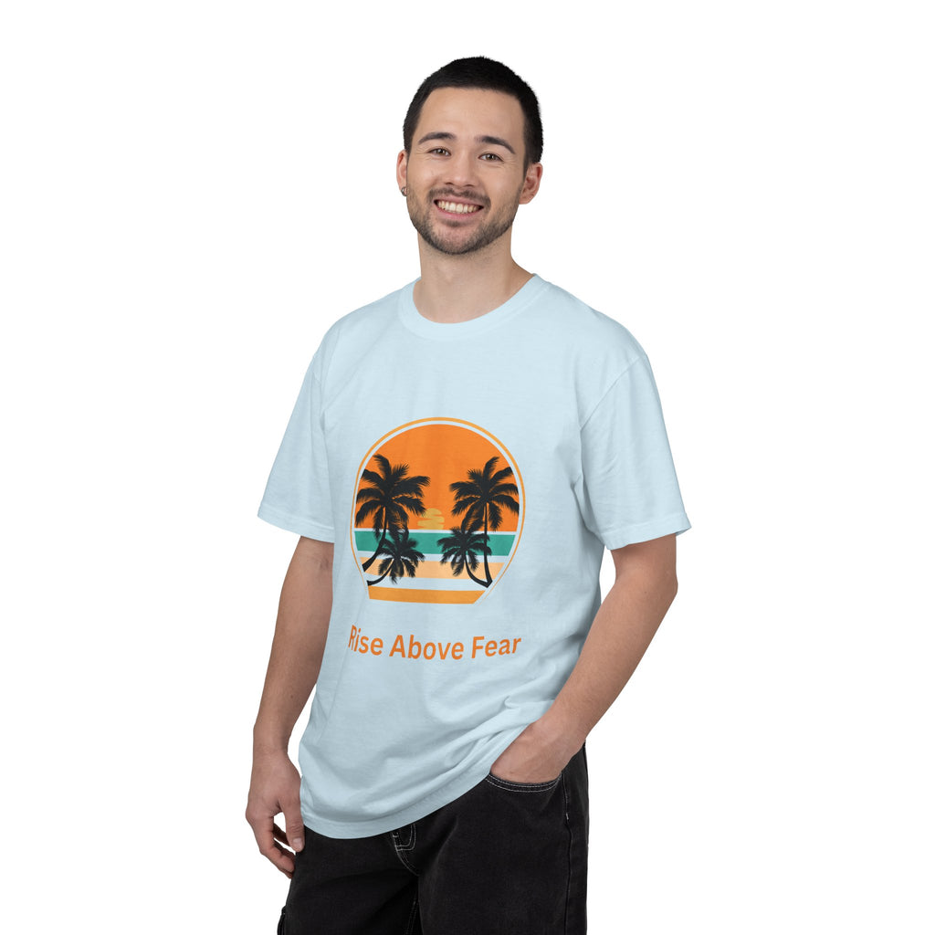 Rise Above Fear T-Shirt — Vintage Sunset Palm Tee