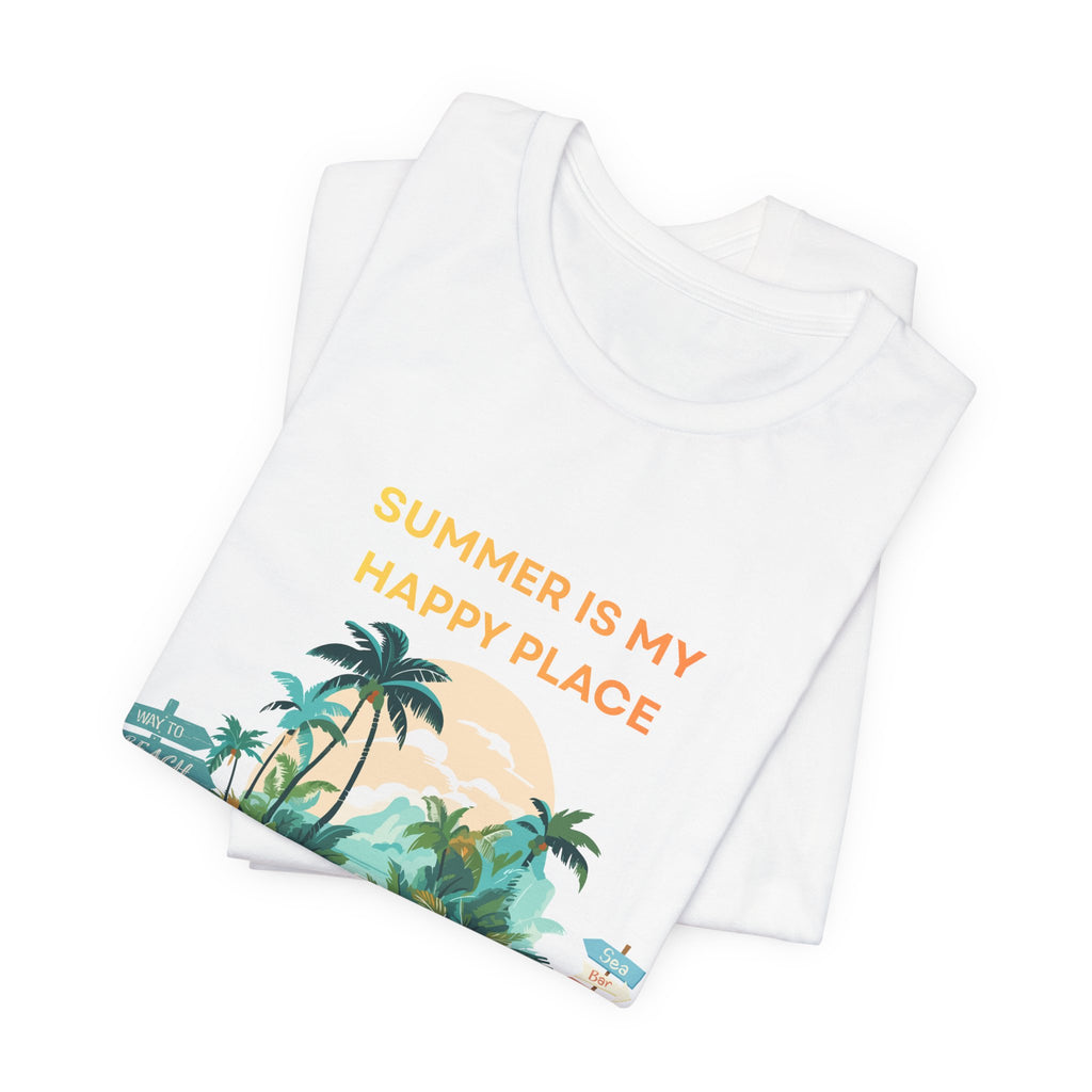 Summer Vibes Beach T-Shirt - "Summer Is My Happy Place" Graphic Tee