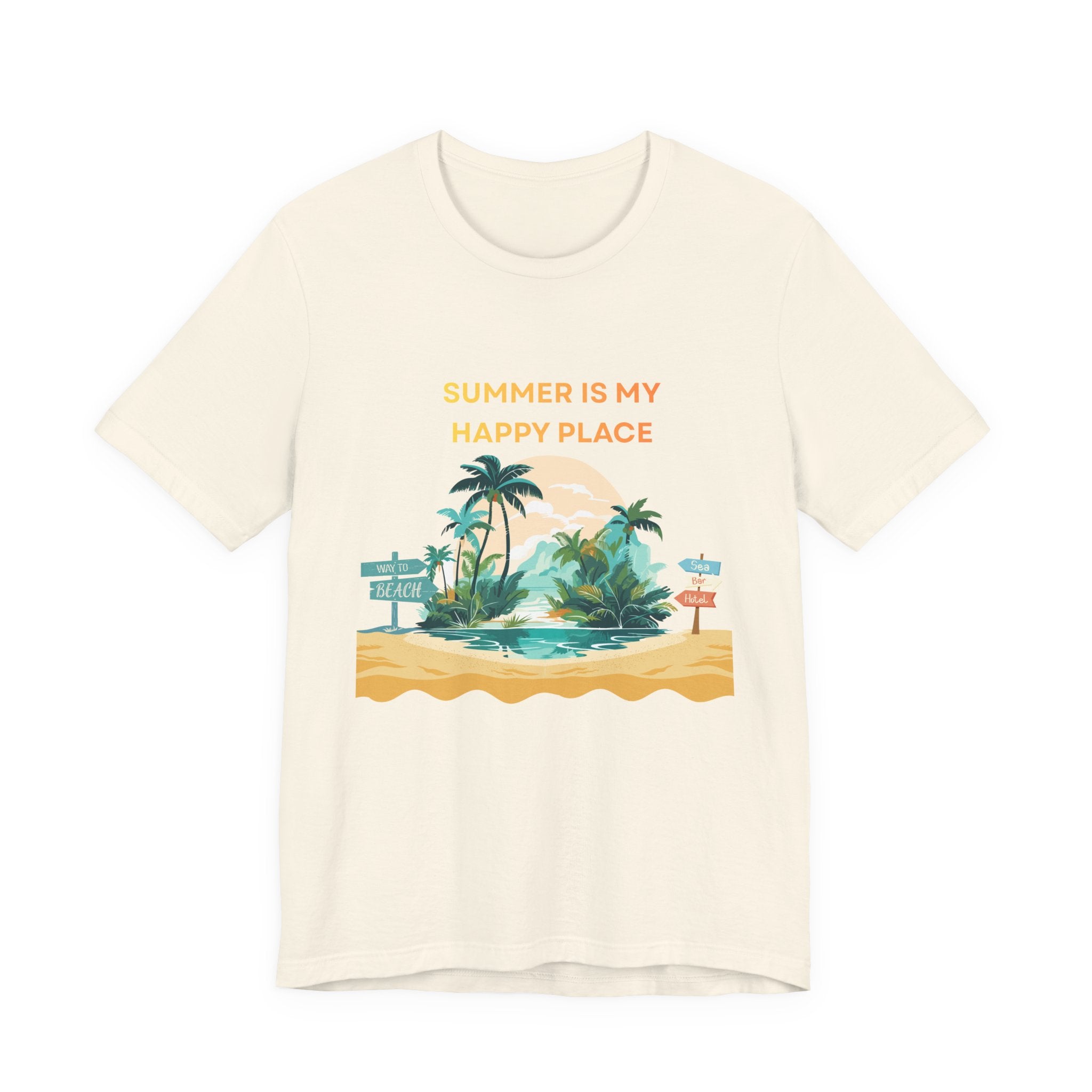 Summer Vibes Beach T-Shirt - "Summer Is My Happy Place" Graphic Tee
