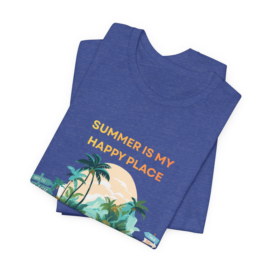 Summer Vibes Beach T-Shirt - "Summer Is My Happy Place" Graphic Tee