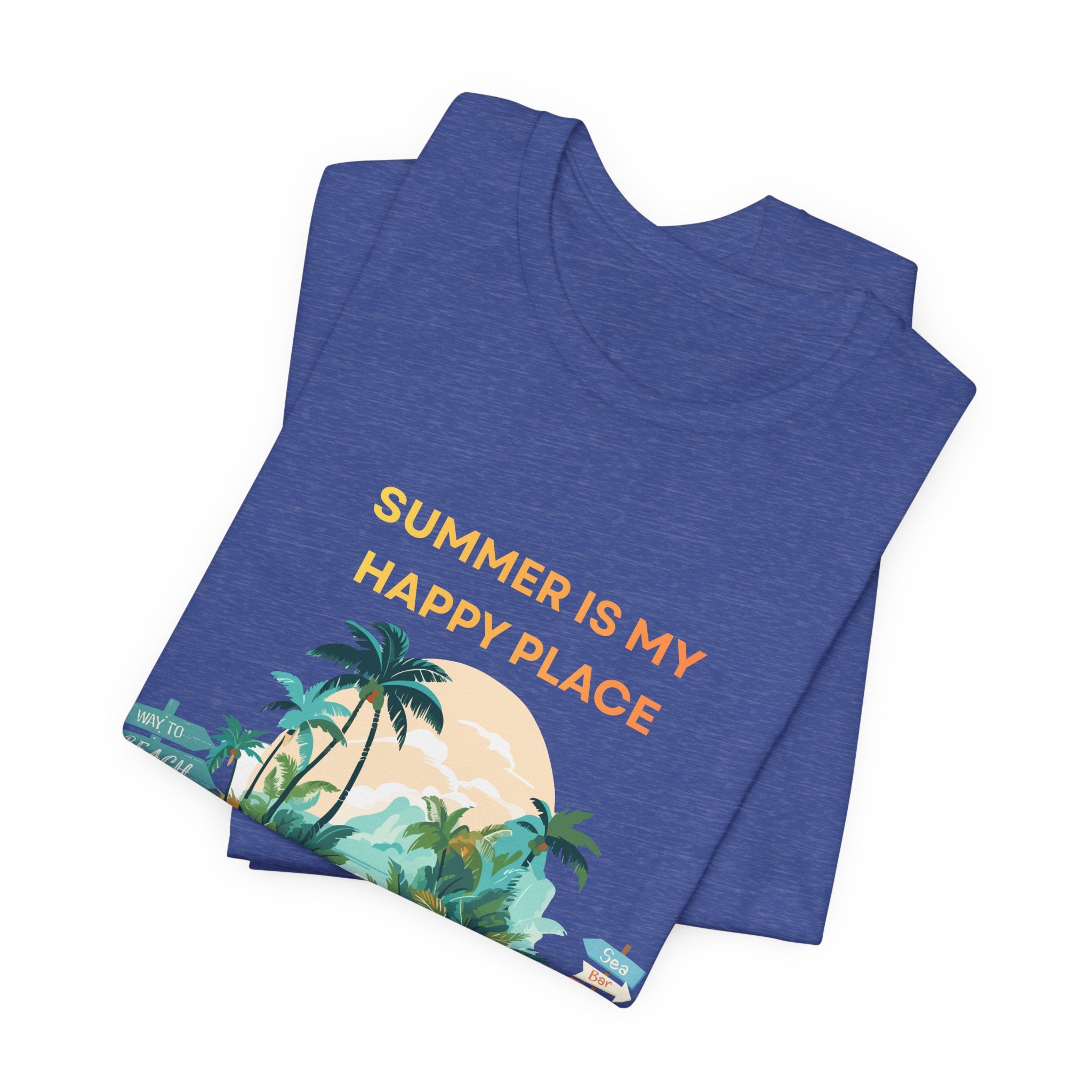 Summer Vibes Beach T-Shirt - "Summer Is My Happy Place" Graphic Tee