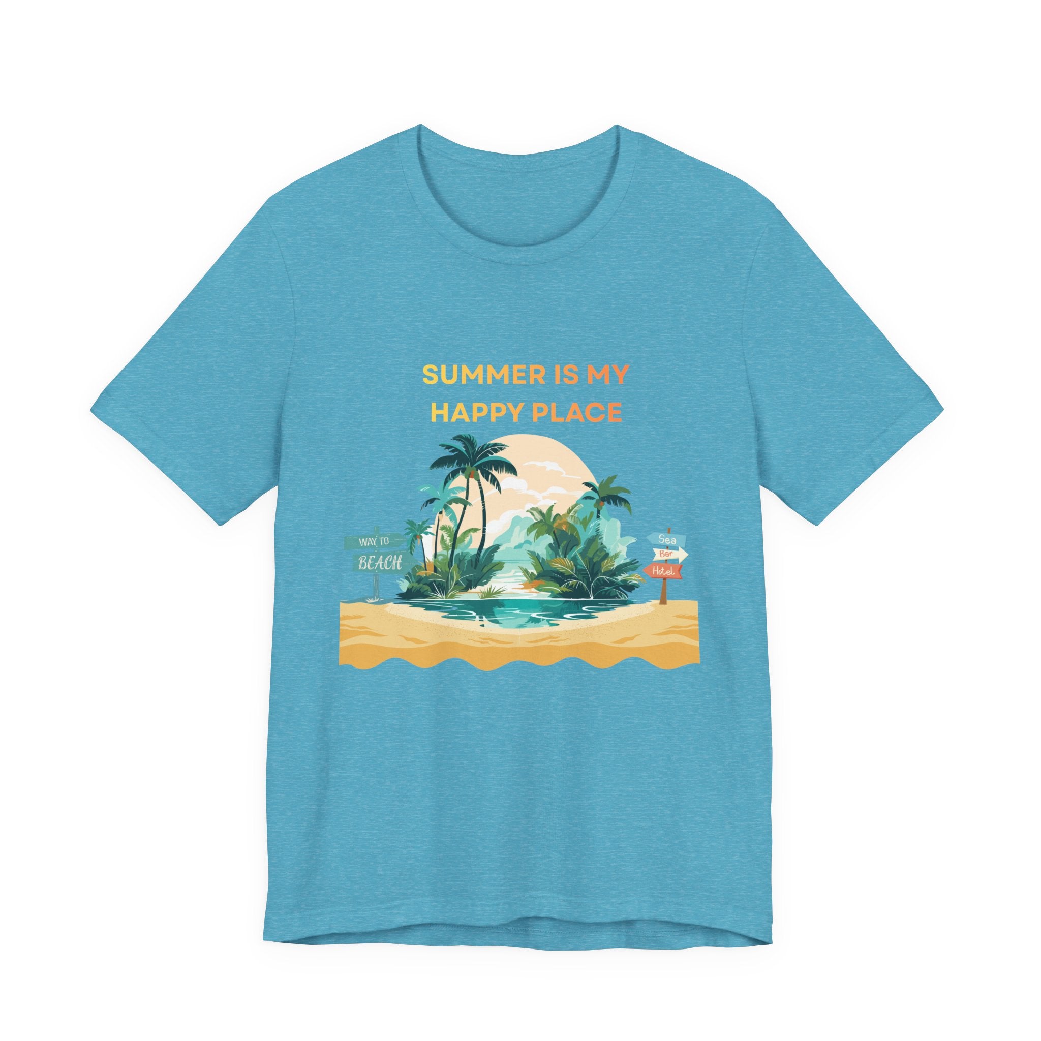 Summer Vibes Beach T-Shirt - "Summer Is My Happy Place" Graphic Tee