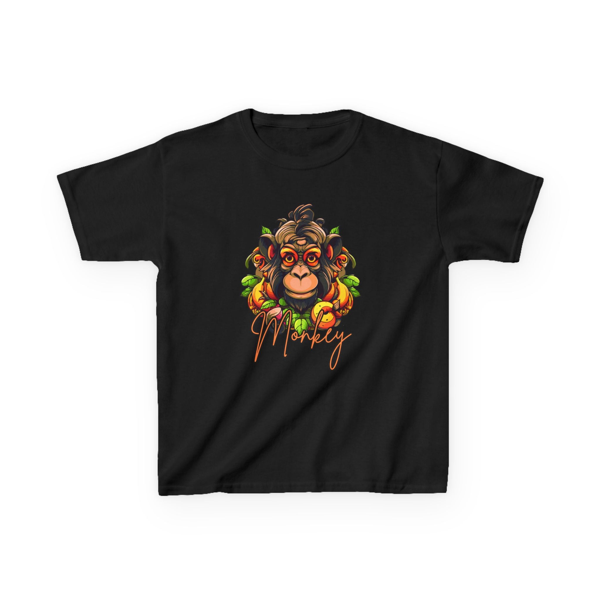 Kids Monkey Fruit Graphic Tee — Cute Tropical Chimp Design