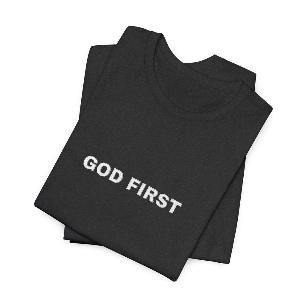 God First T-Shirt – Floral Lettering Christian Tee