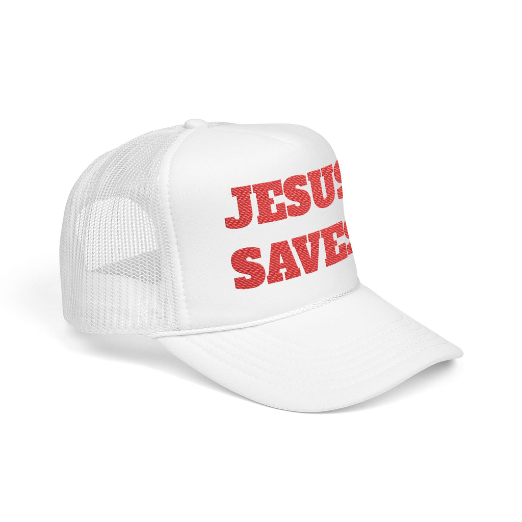 Jesus Saves Foam Trucker Hat - Christian Gospel Mesh Cap