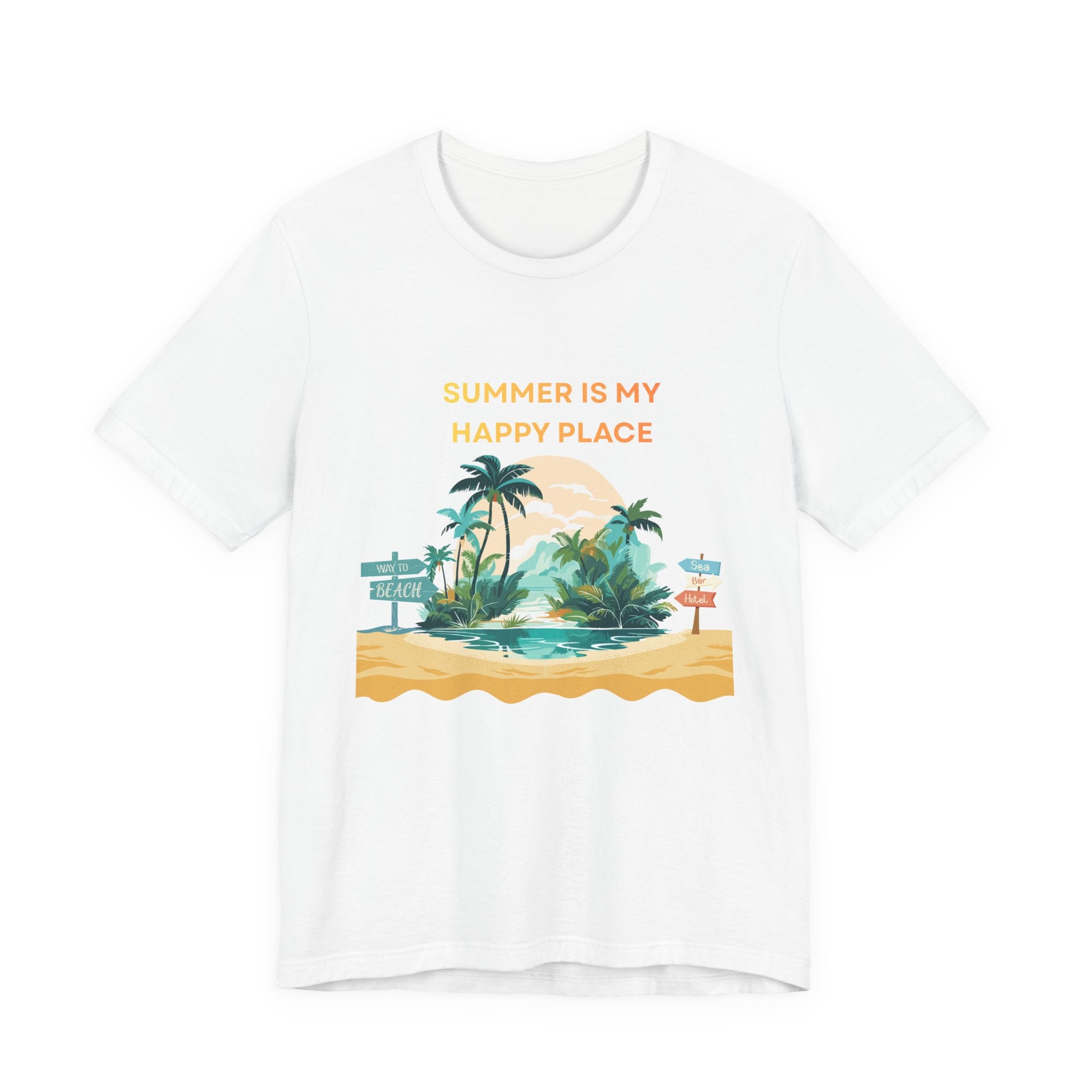 Summer Vibes Beach T-Shirt - "Summer Is My Happy Place" Graphic Tee