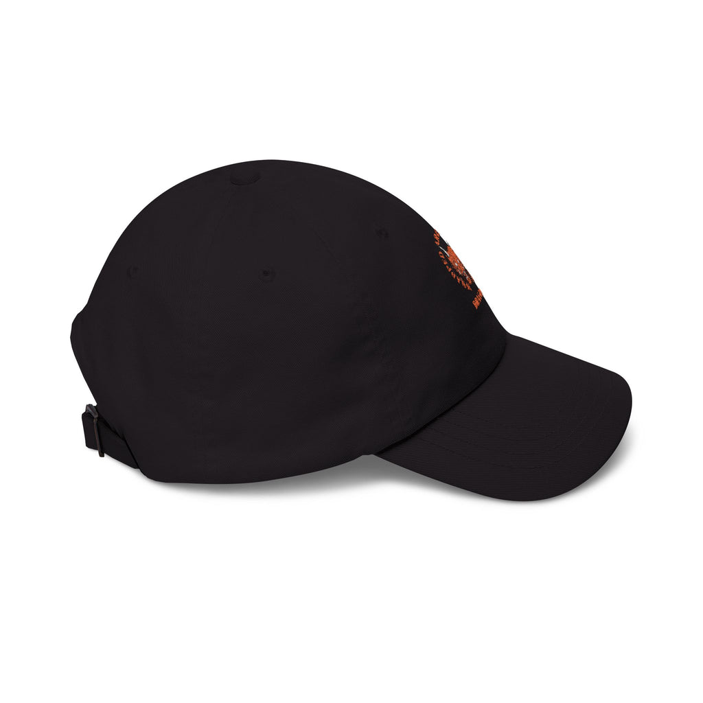 Dragon Emblem Dad Cap — Vintage Orange Floral Crest Hat