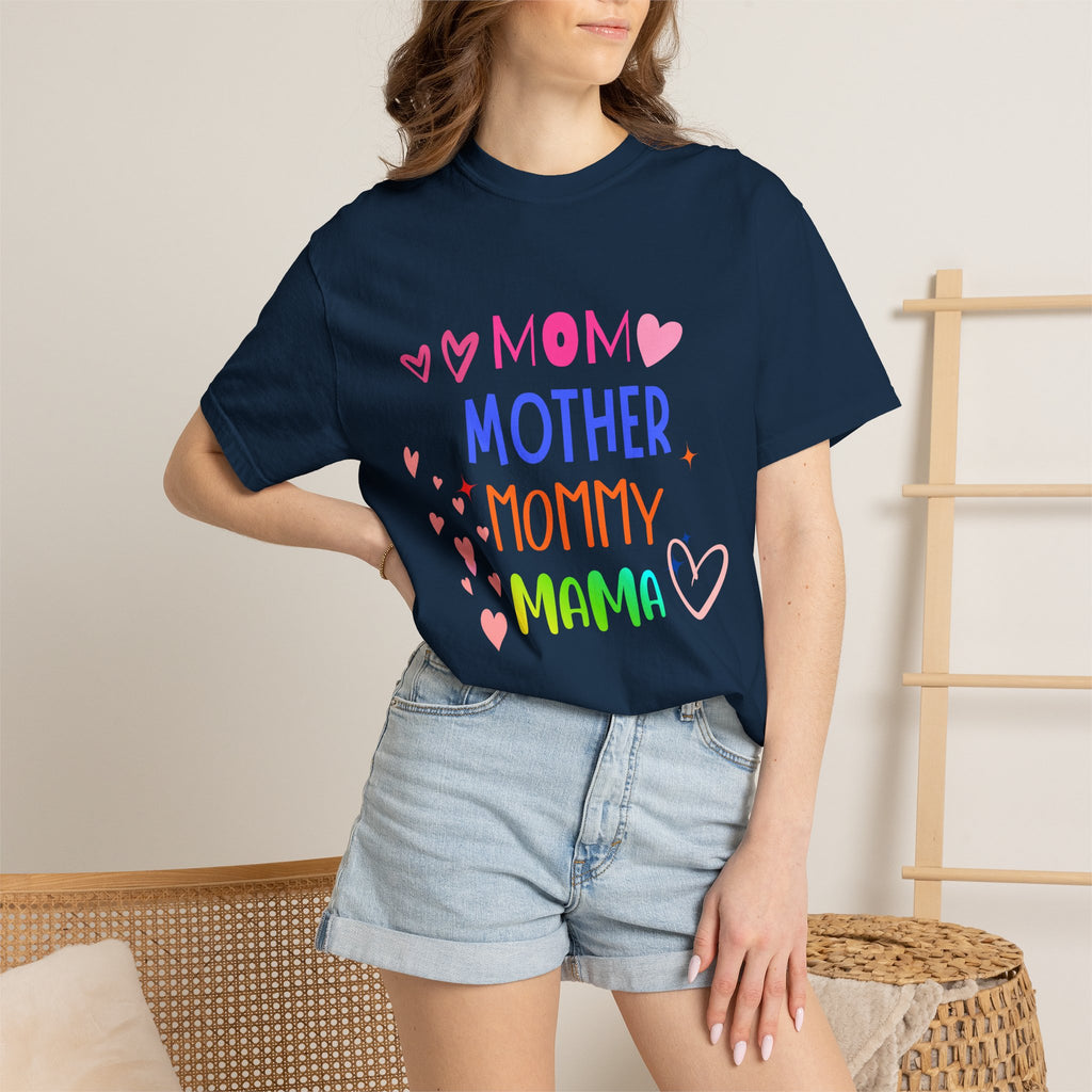 Mom • Mother • Mommy • Mama Colorful Hearts T-Shirt — Mother's Day Gift
