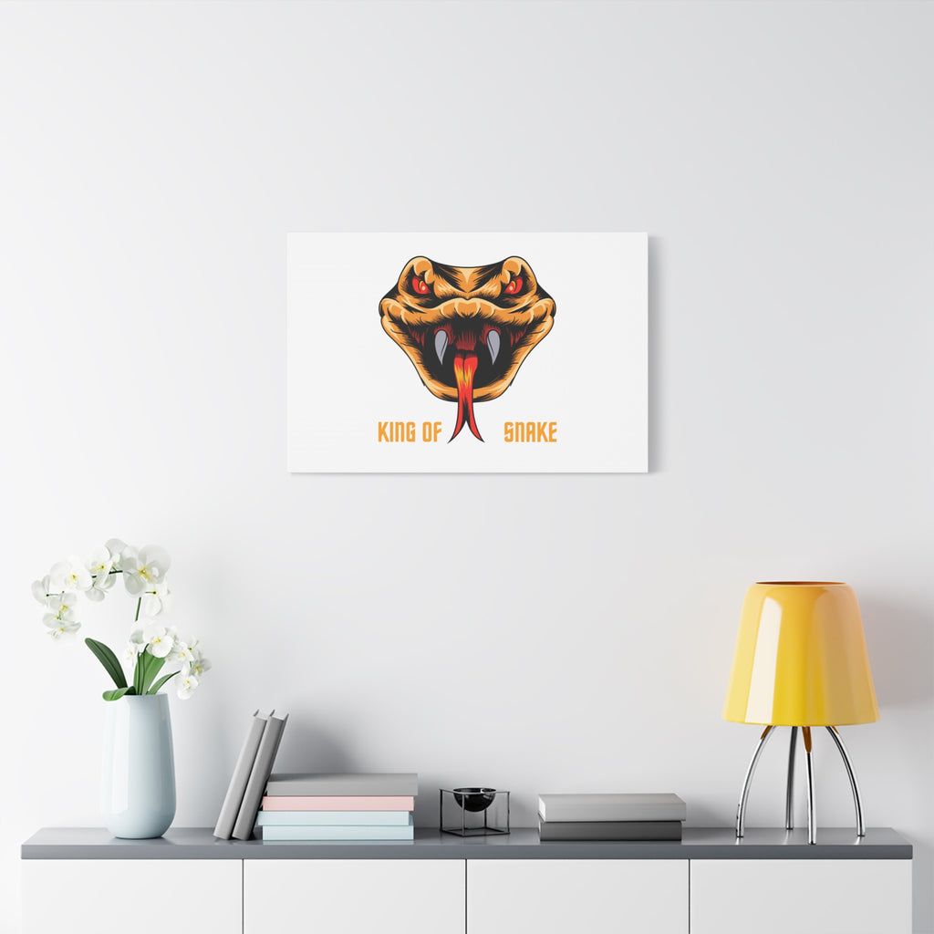 Snake Canvas Wall Art – "King of Snake" Fierce Cobra Head Matte Stretched Print