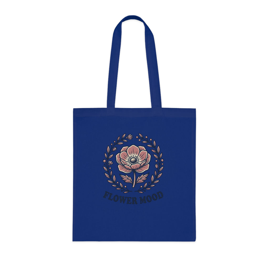 Summer Mood Floral Tote Bag – Retro Rose Cotton Tote