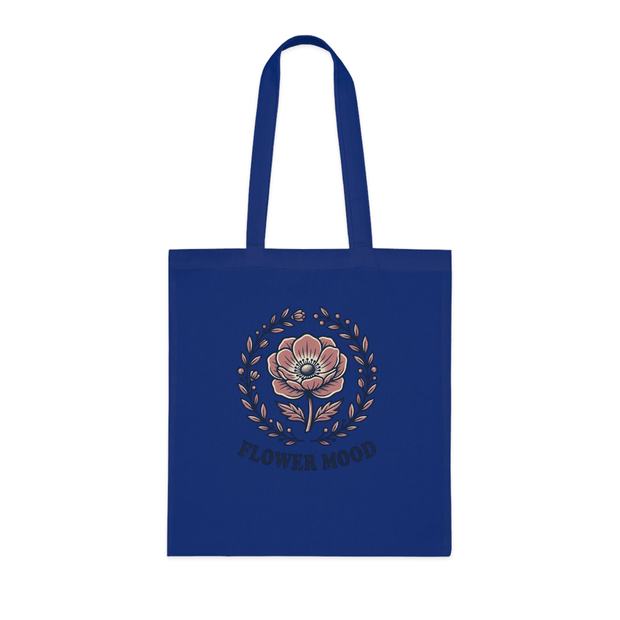 Summer Mood Floral Tote Bag – Retro Rose Cotton Tote
