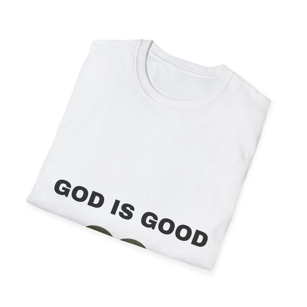 God Is Good Heart T‑Shirt – "God Answers Prayers" Christian Faith Tee