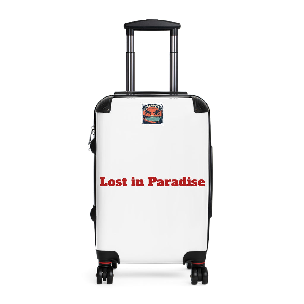 Suitcase – 'Lost in Paradise' Tropical Carry-On Luggage Sticker Design