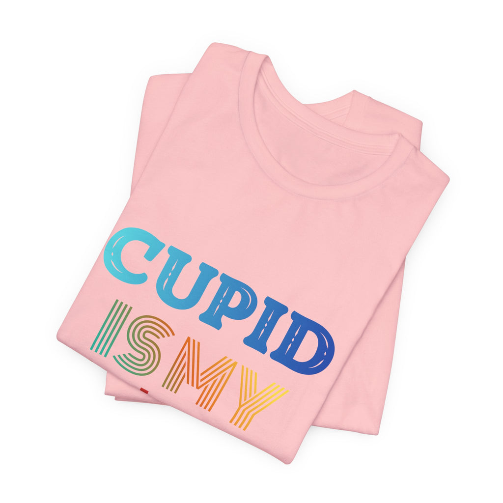 Cupid Is My Bestie Tee - Rainbow Valentine Graphic T-Shirt