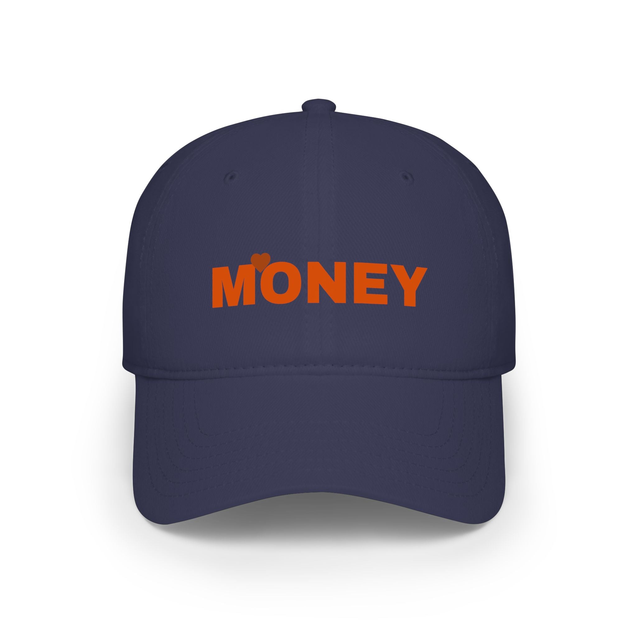 Money Embroidered Baseball Cap - Minimal Red Low-Profile Hat