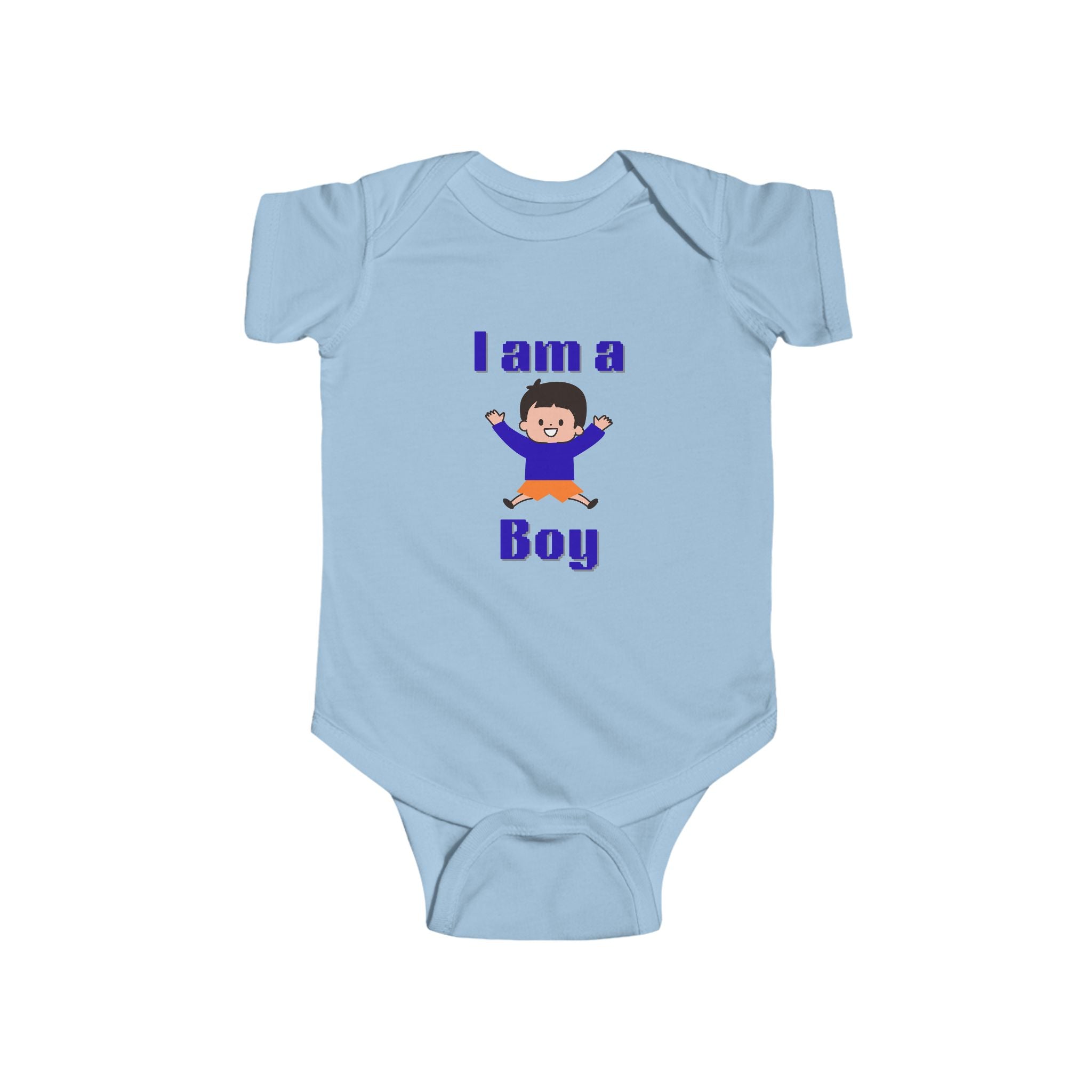 “I Am a Boy” Baby Bodysuit – Cute Newborn Announcement Onesie