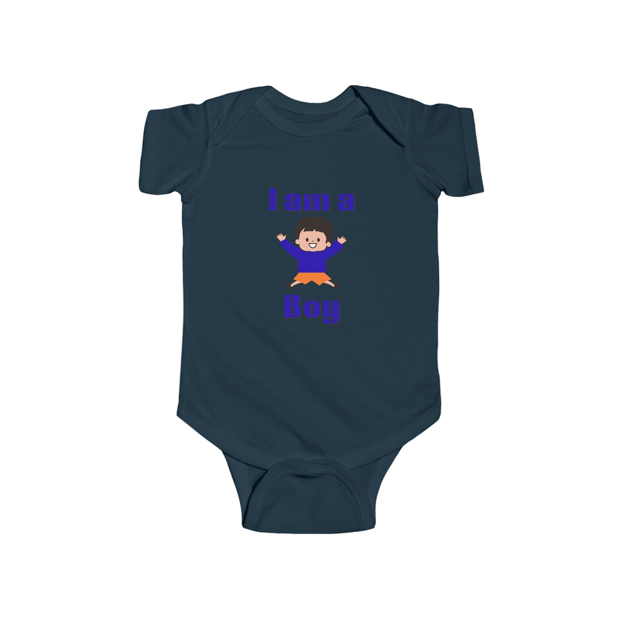 “I Am a Boy” Baby Bodysuit – Cute Newborn Announcement Onesie