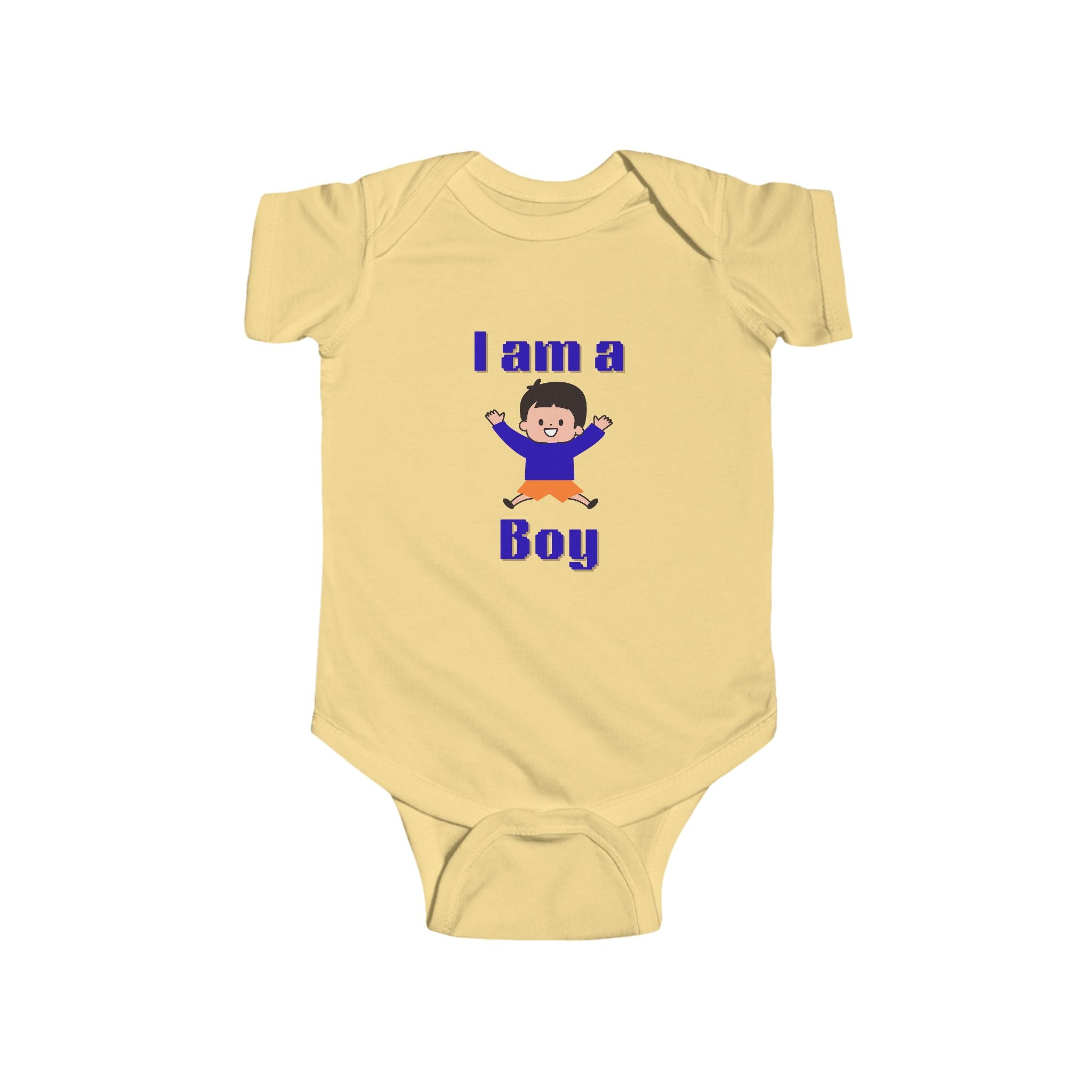 “I Am a Boy” Baby Bodysuit – Cute Newborn Announcement Onesie