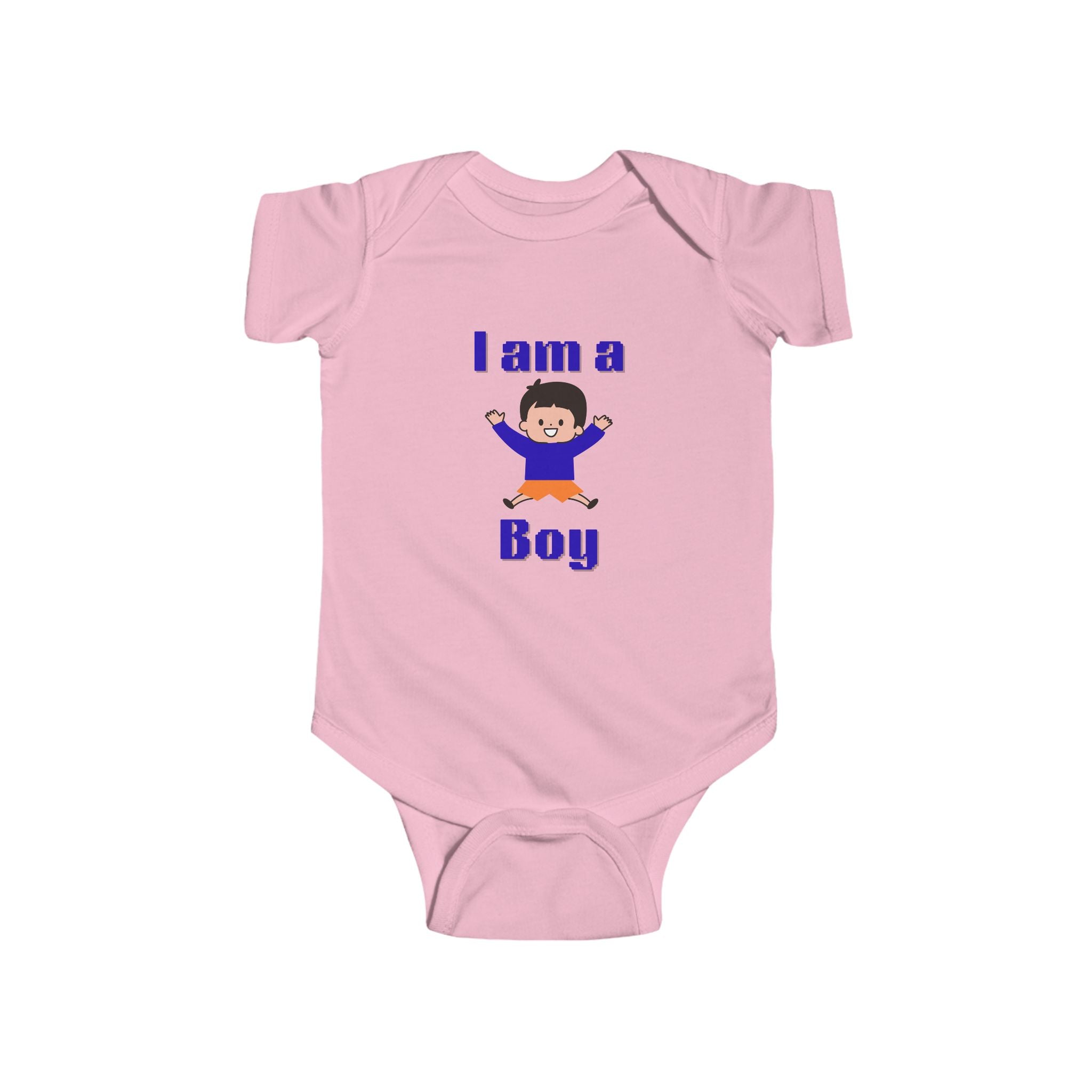 “I Am a Boy” Baby Bodysuit – Cute Newborn Announcement Onesie