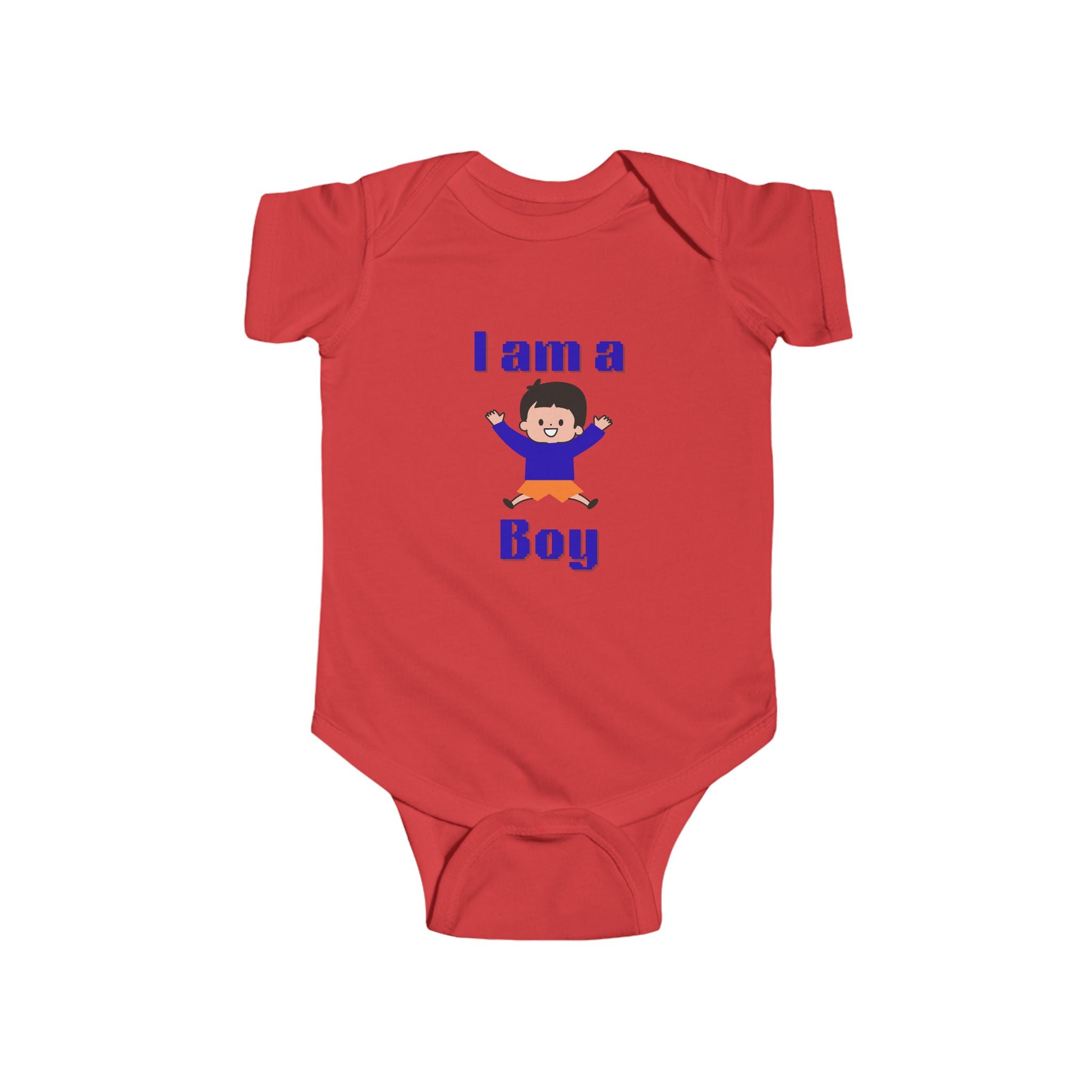 “I Am a Boy” Baby Bodysuit – Cute Newborn Announcement Onesie